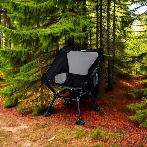 Silla de Playa Plegable iClimb IC607 Ultraligera Negra