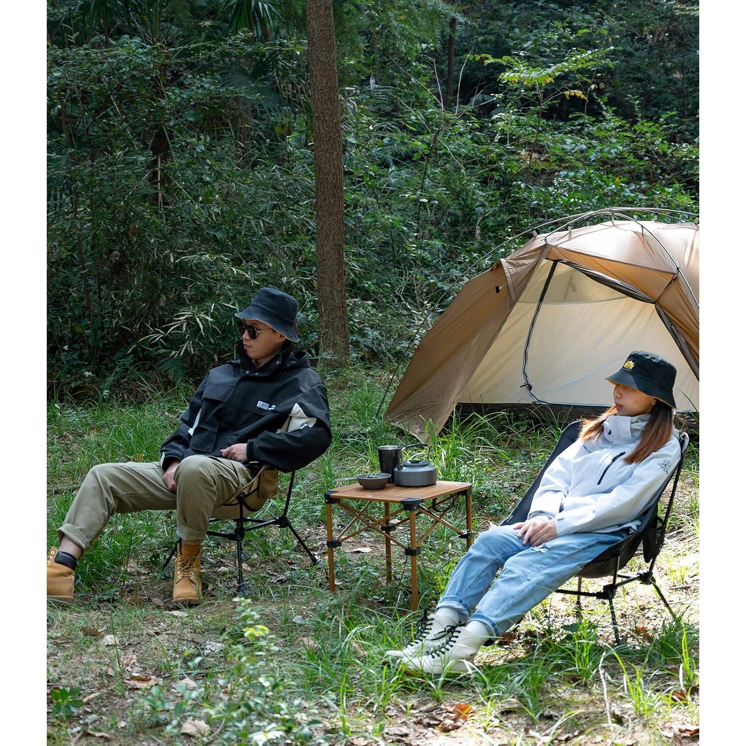 Silla de Playa Plegable iClimb IC607 Ultraligera Negra