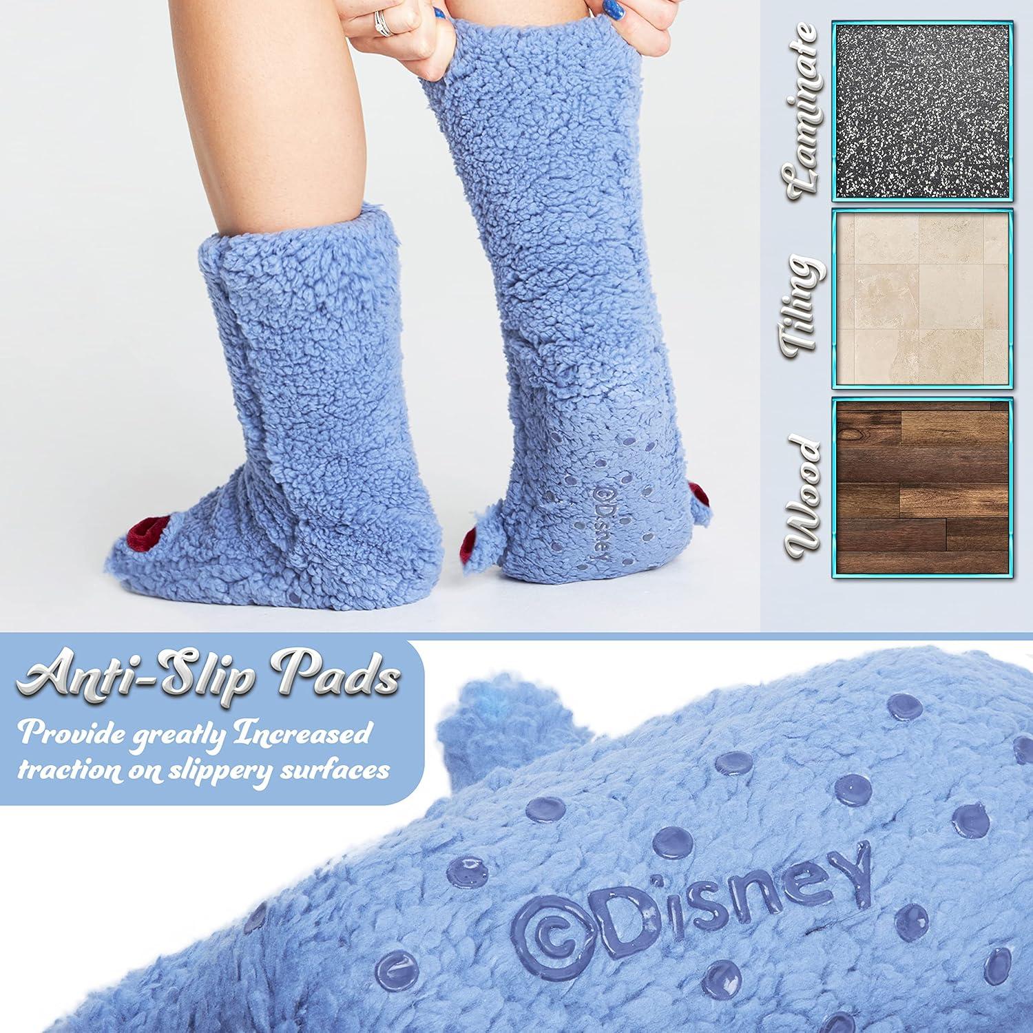 Calcetines Fluffy Disney para Mujeres Antideslizantes Azul Eeyore
