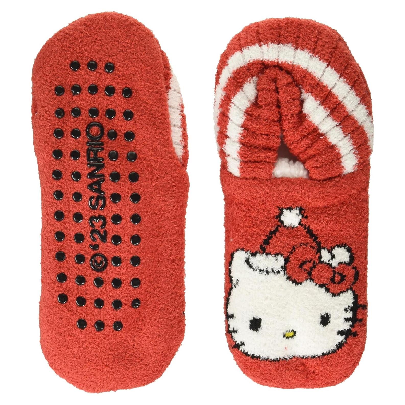 Calcetines de casa Hello Kitty navideños para mujeres 9-11