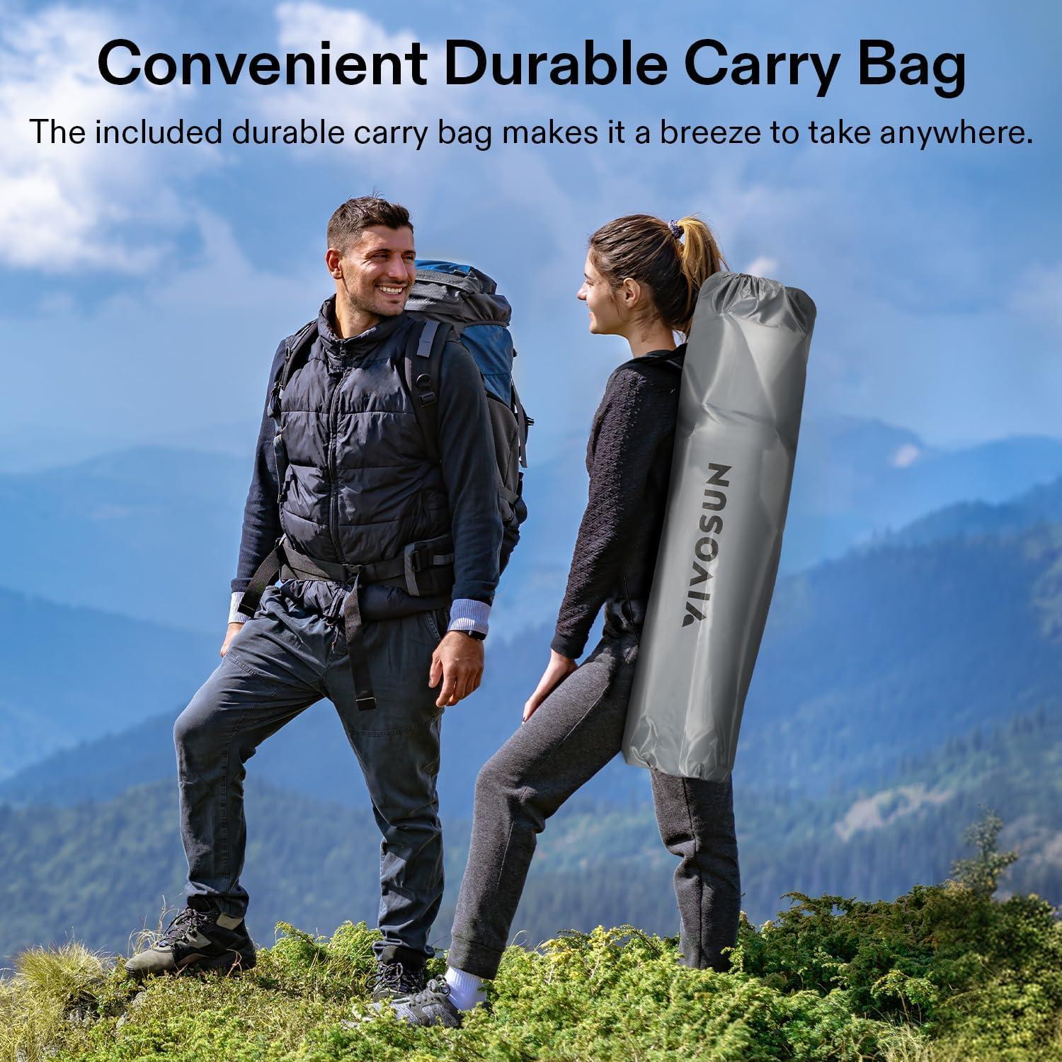 Silla de Camping Doble VIVOSUN DCC-003 Acolchada Verde-Gris