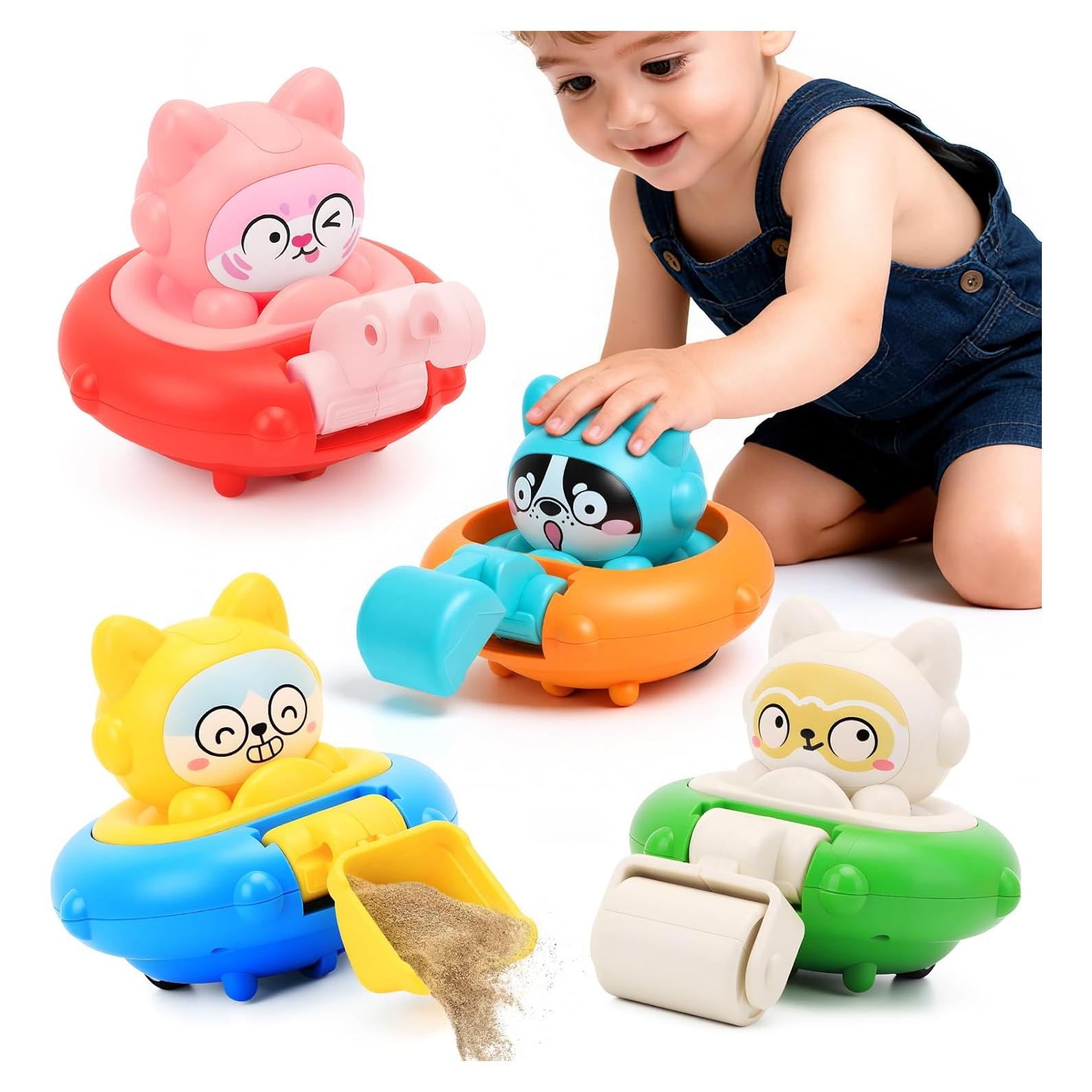 Set de Coches de Fricción YELUFT para Niños 18m+ - 4 Piezas