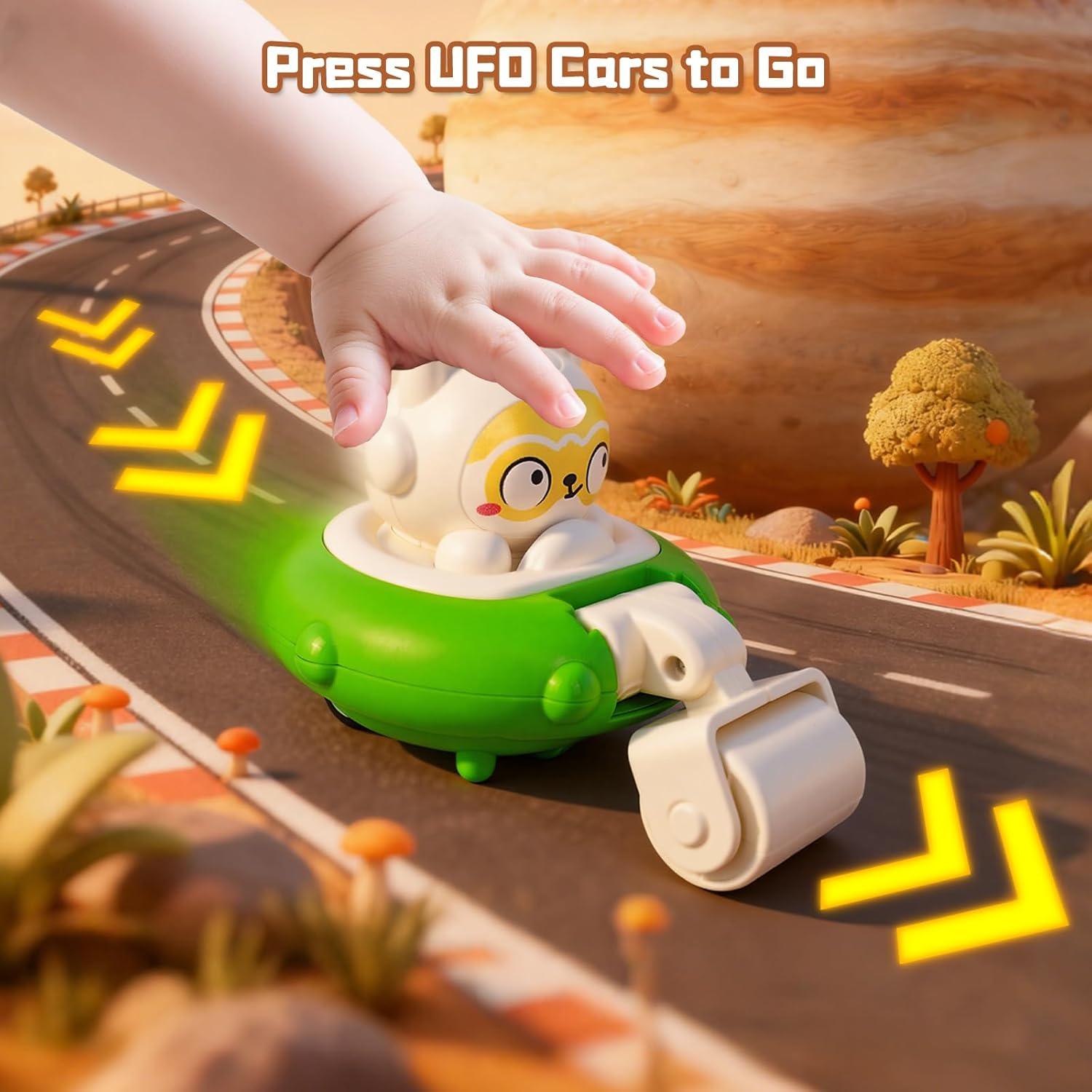 Set de Coches de Fricción YELUFT para Niños 18m+ - 4 Piezas