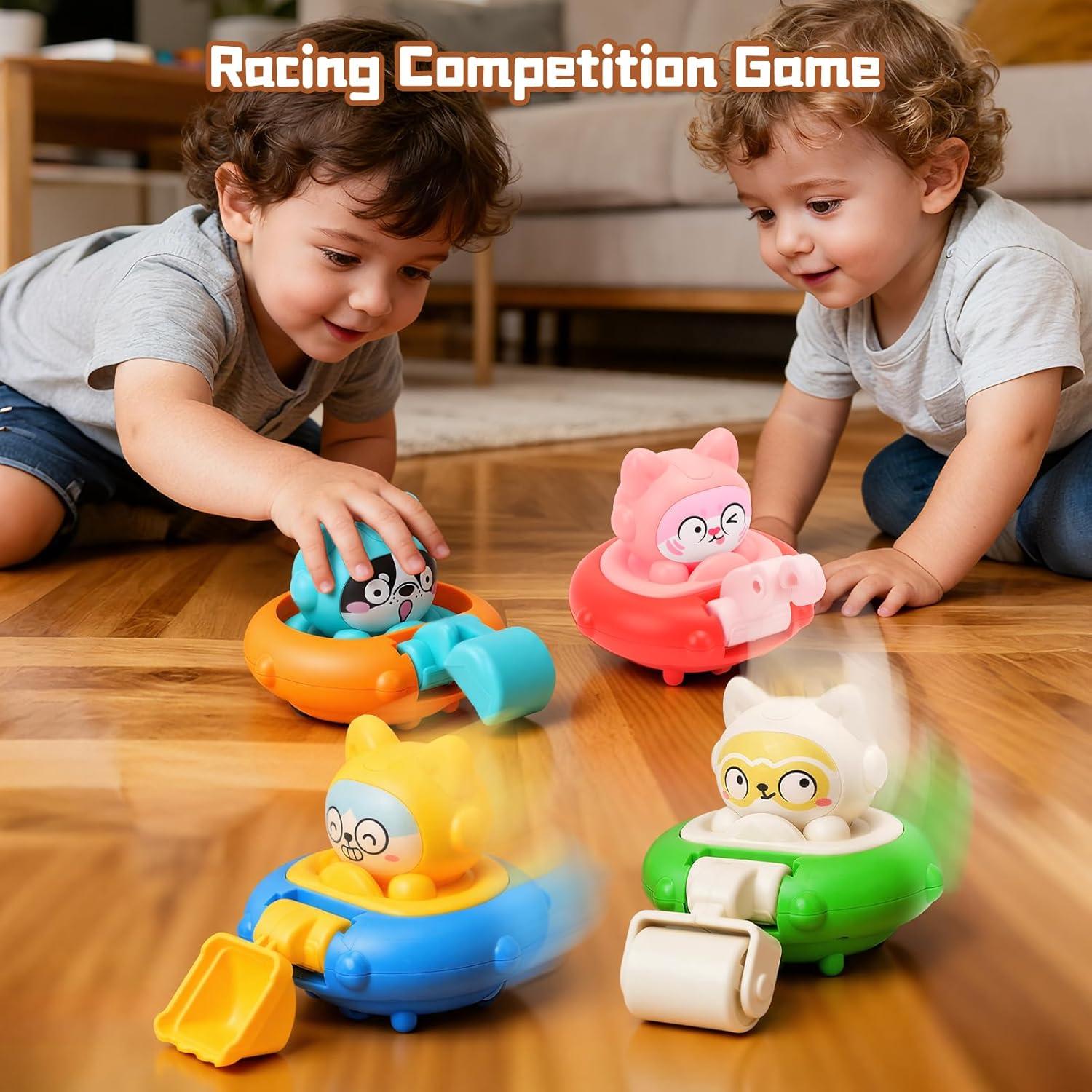 Set de Coches de Fricción YELUFT para Niños 18m+ - 4 Piezas