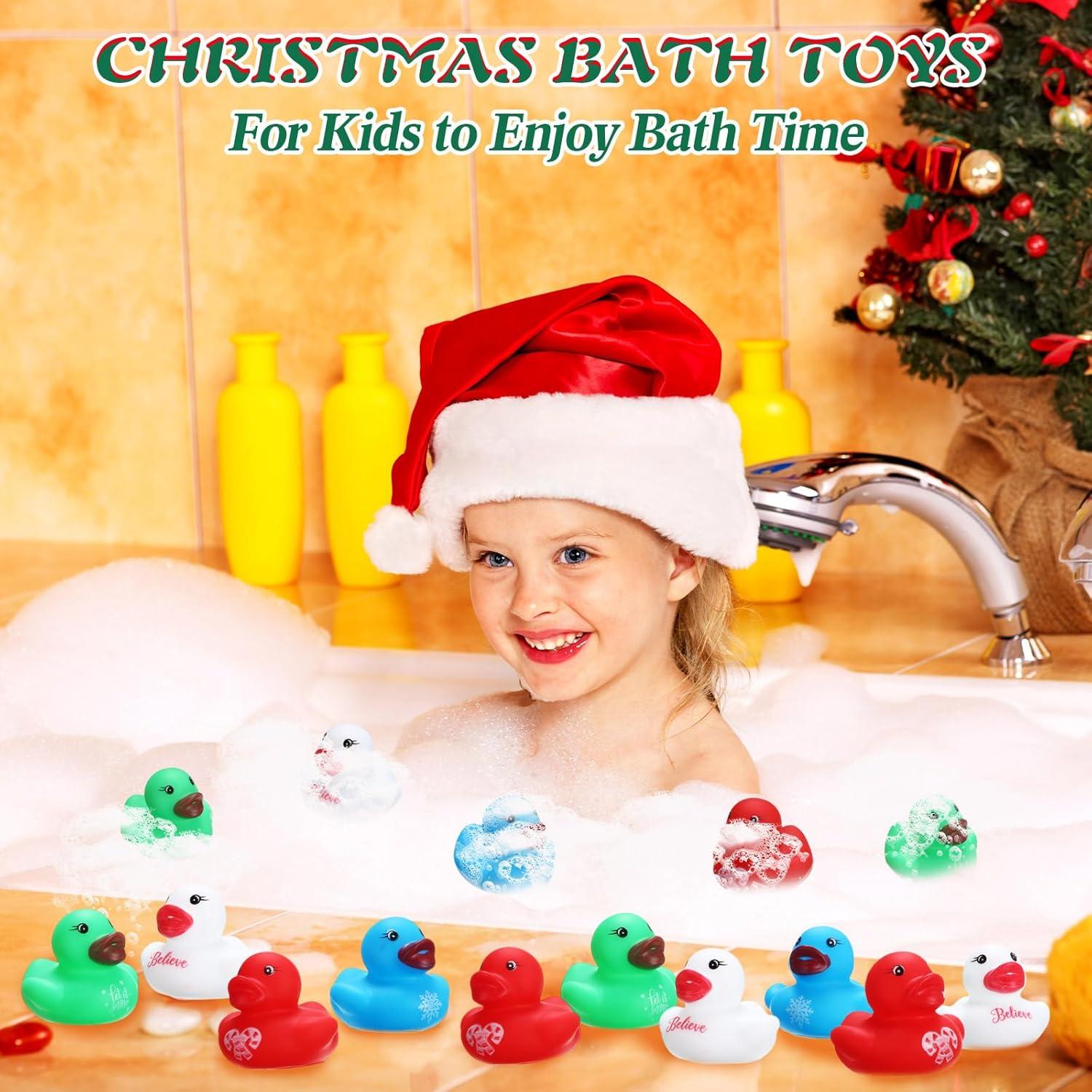 120 Patitos de Goma Navideños Mini Juguetes de Baño