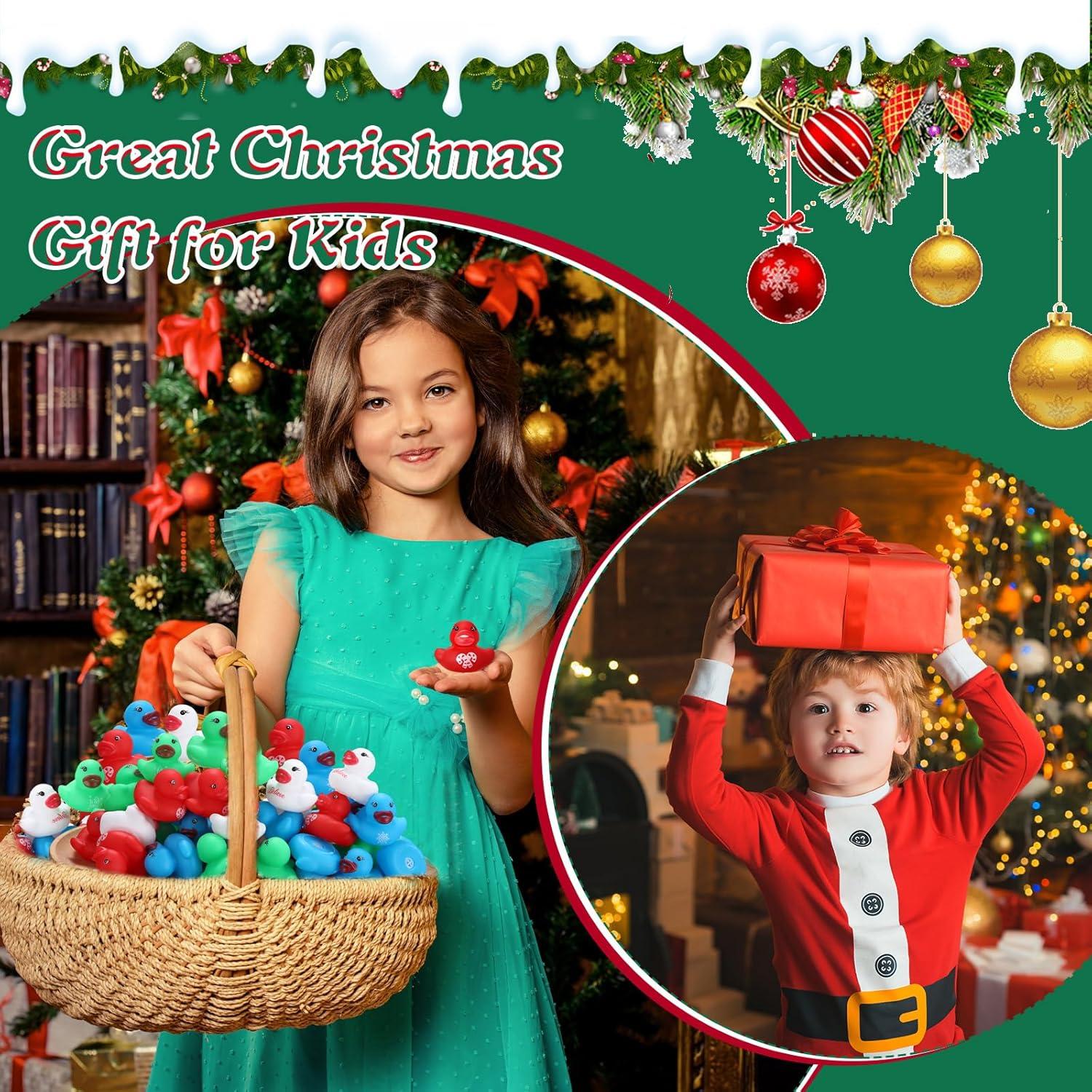 120 Patitos de Goma Navideños Mini Juguetes de Baño