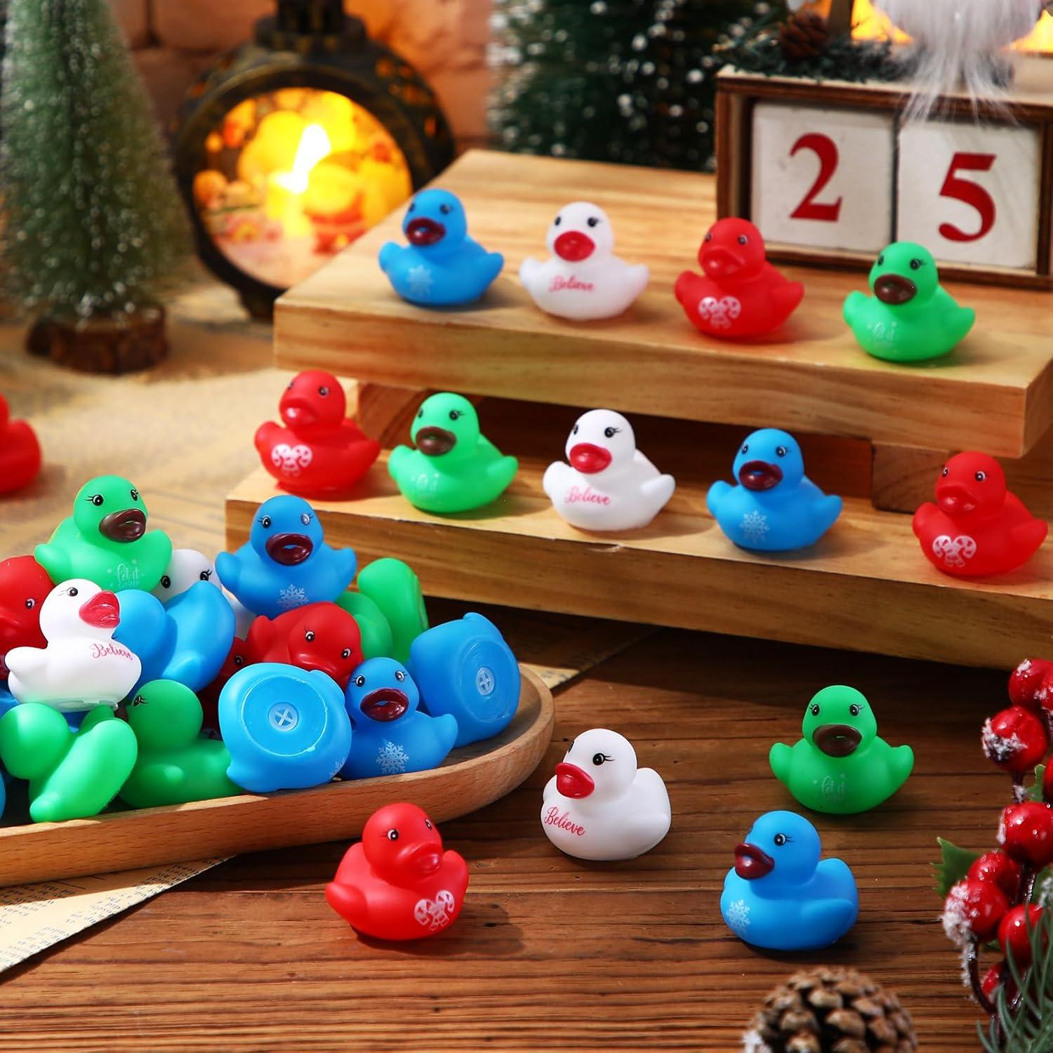 120 Patitos de Goma Navideños Mini Juguetes de Baño