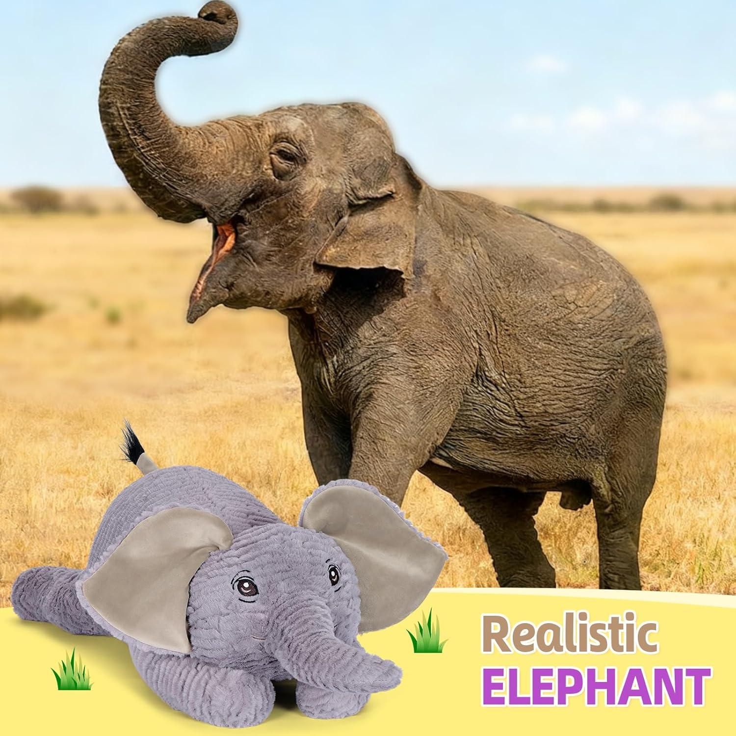 Elefante de Peluche GATO DURAZNO 65 cm 2.3 kg con Peso Realista