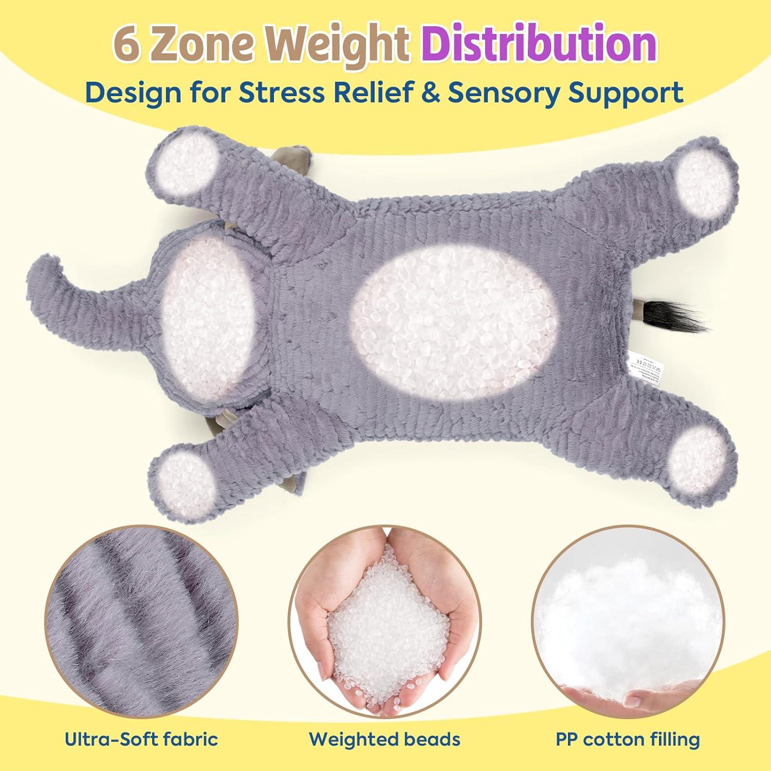 Elefante de Peluche GATO DURAZNO 65 cm 2.3 kg con Peso Realista