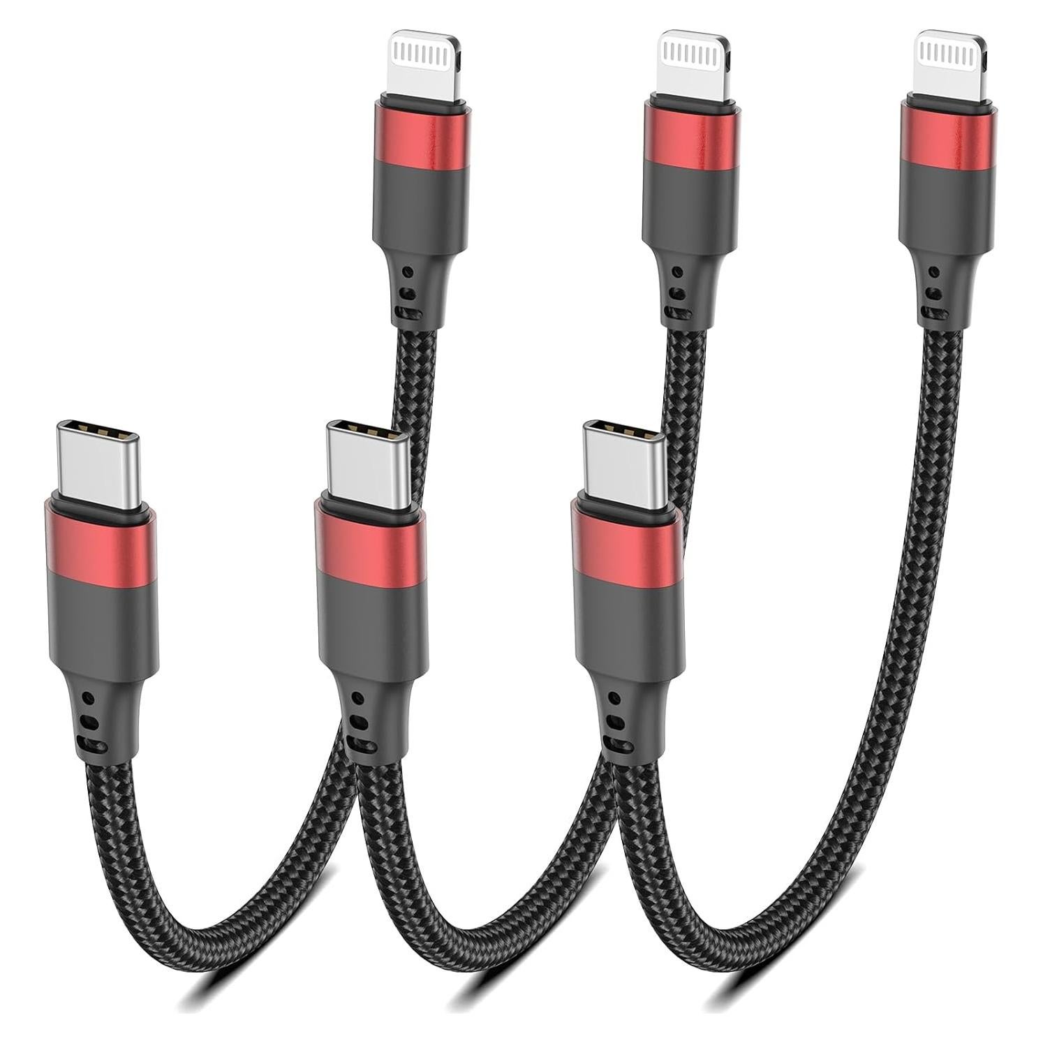 Cable USB C a Lightning 15 cm Bkduice - Paquete de 3 Cables MFi