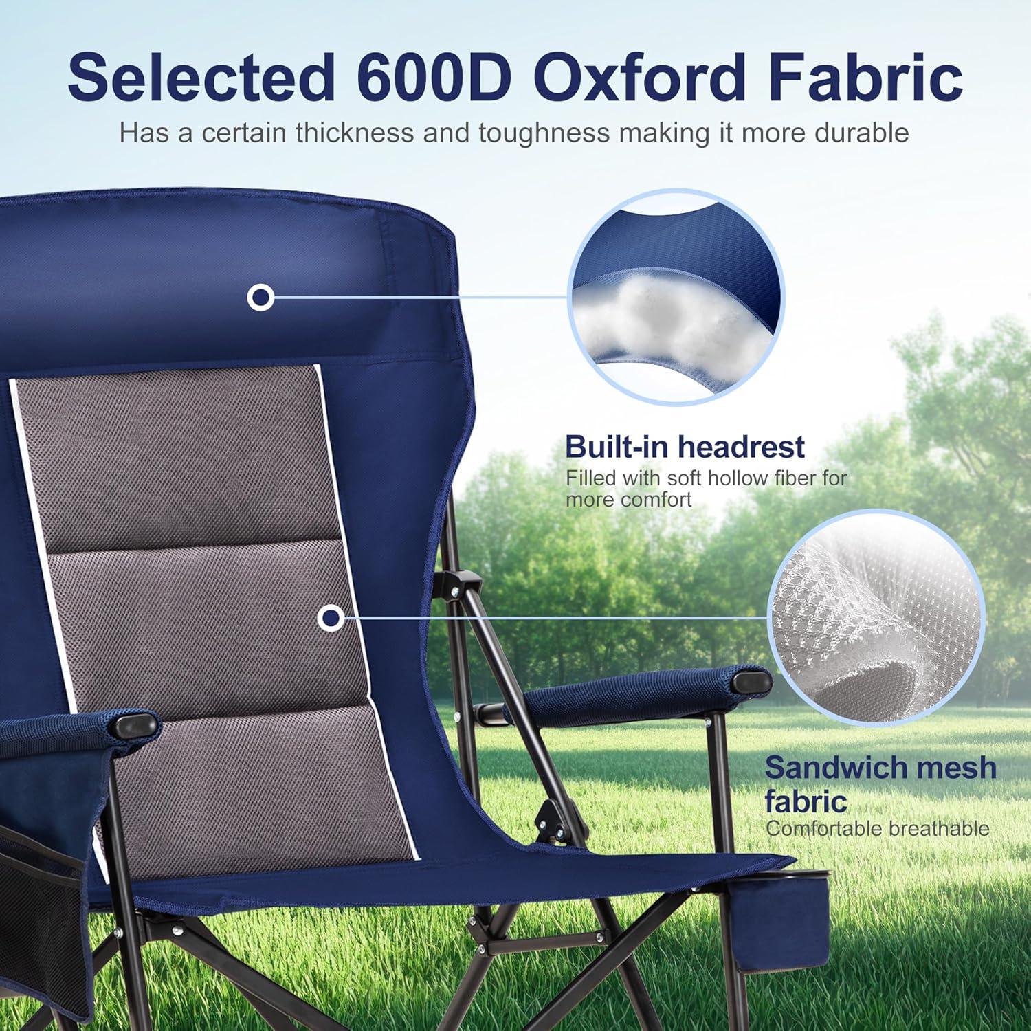 Silla de Camping LET'S CAMP Plegable Respaldo Alto 226.8 kg