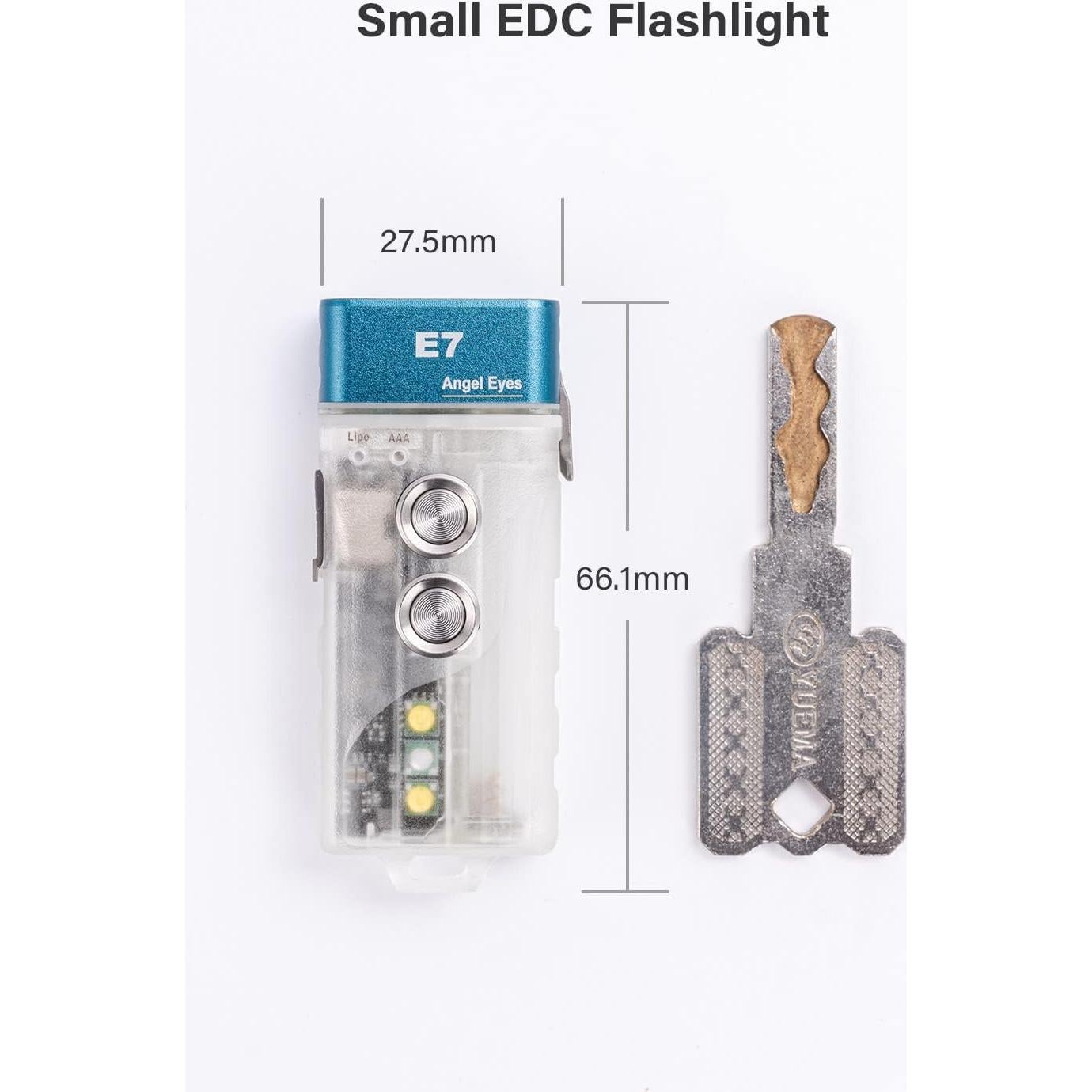 Linterna EDC RovyVon E7 Recargable USB-C 500 Lúmenes Azul