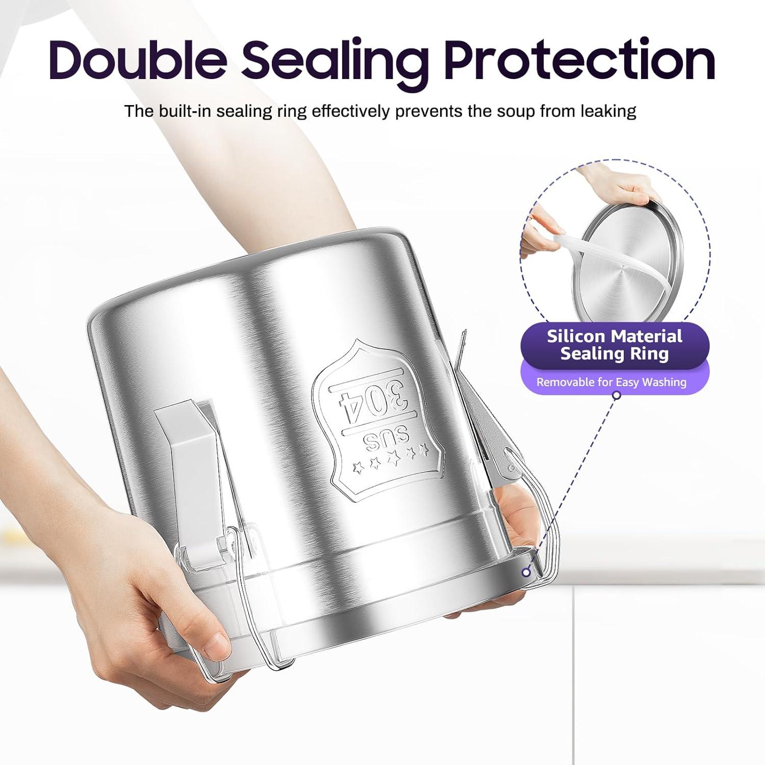 Recipiente Hermético de Acero Inoxidable Fonova 6L para Alimentos