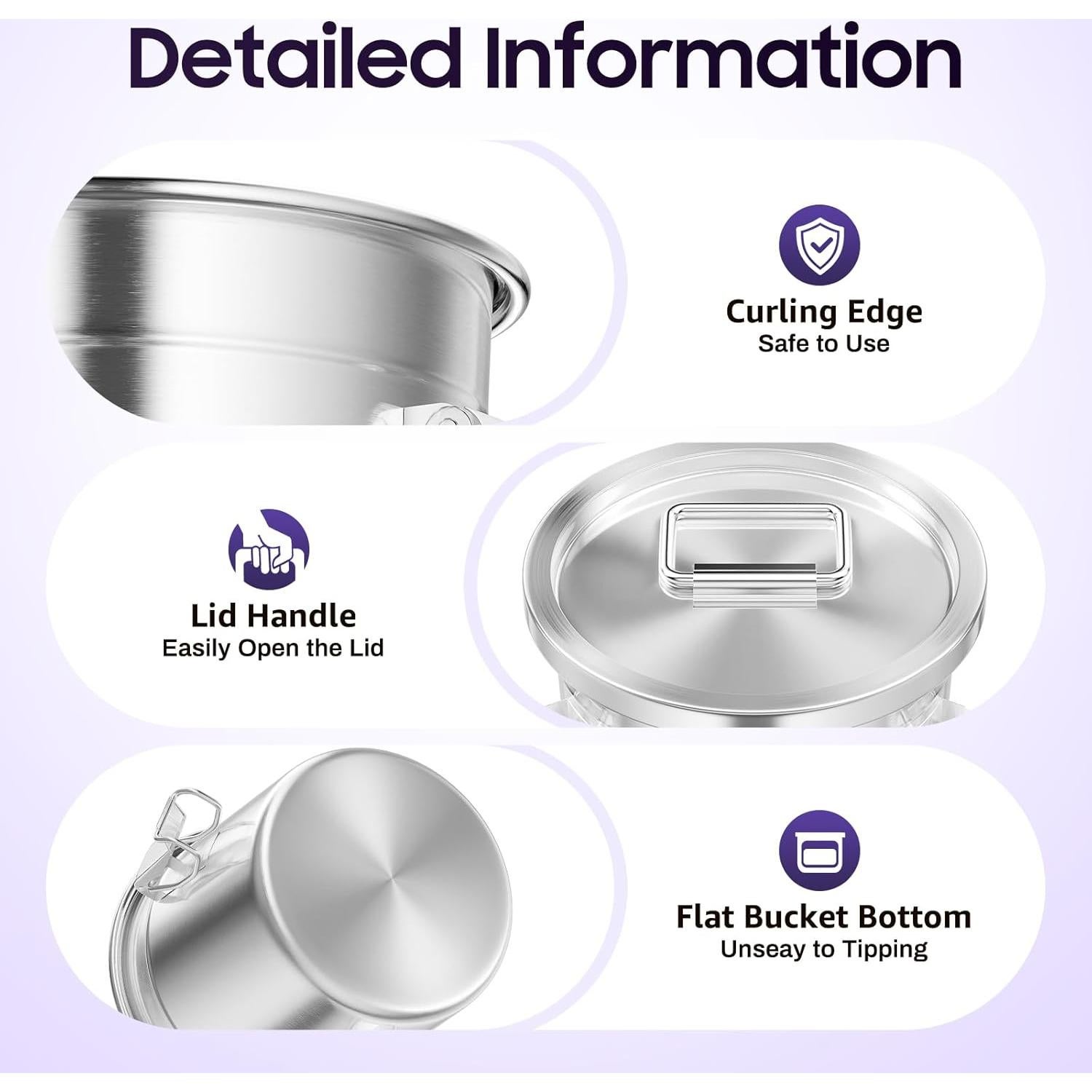 Recipiente Hermético de Acero Inoxidable Fonova 6L para Alimentos