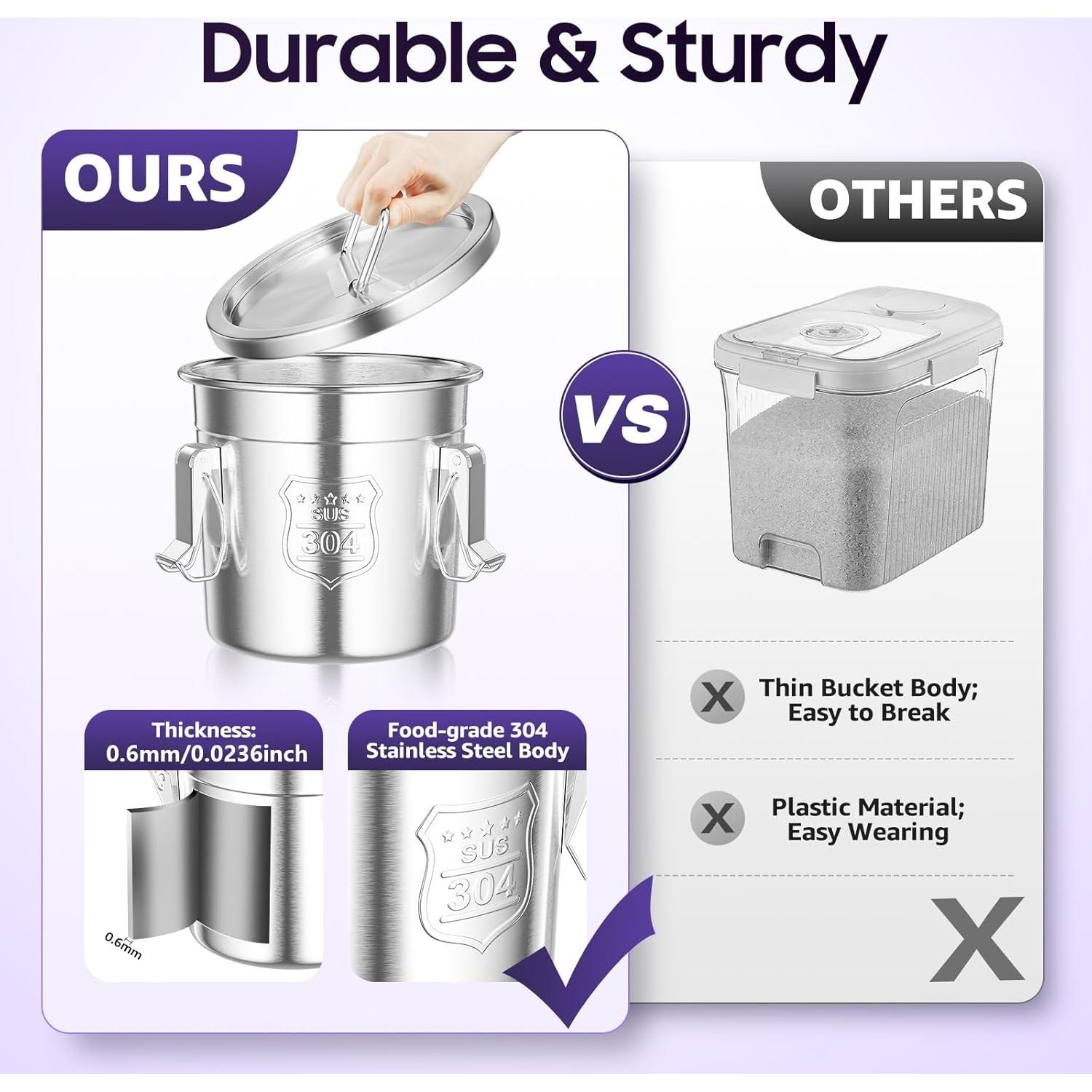 Recipiente Hermético de Acero Inoxidable Fonova 6L para Alimentos