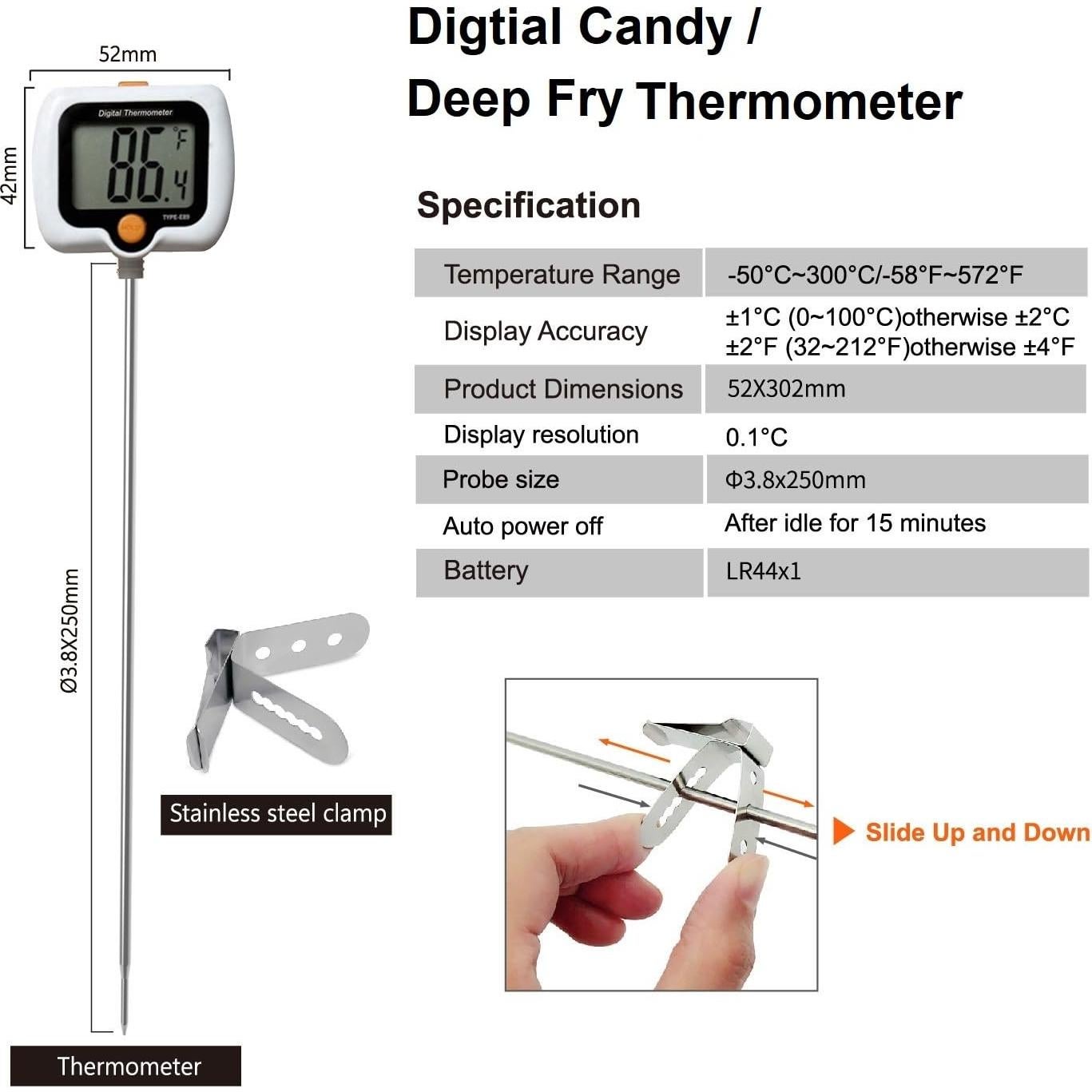 Termómetro Digital de Caramelo Efeng E89WK 25.4 cm Azul