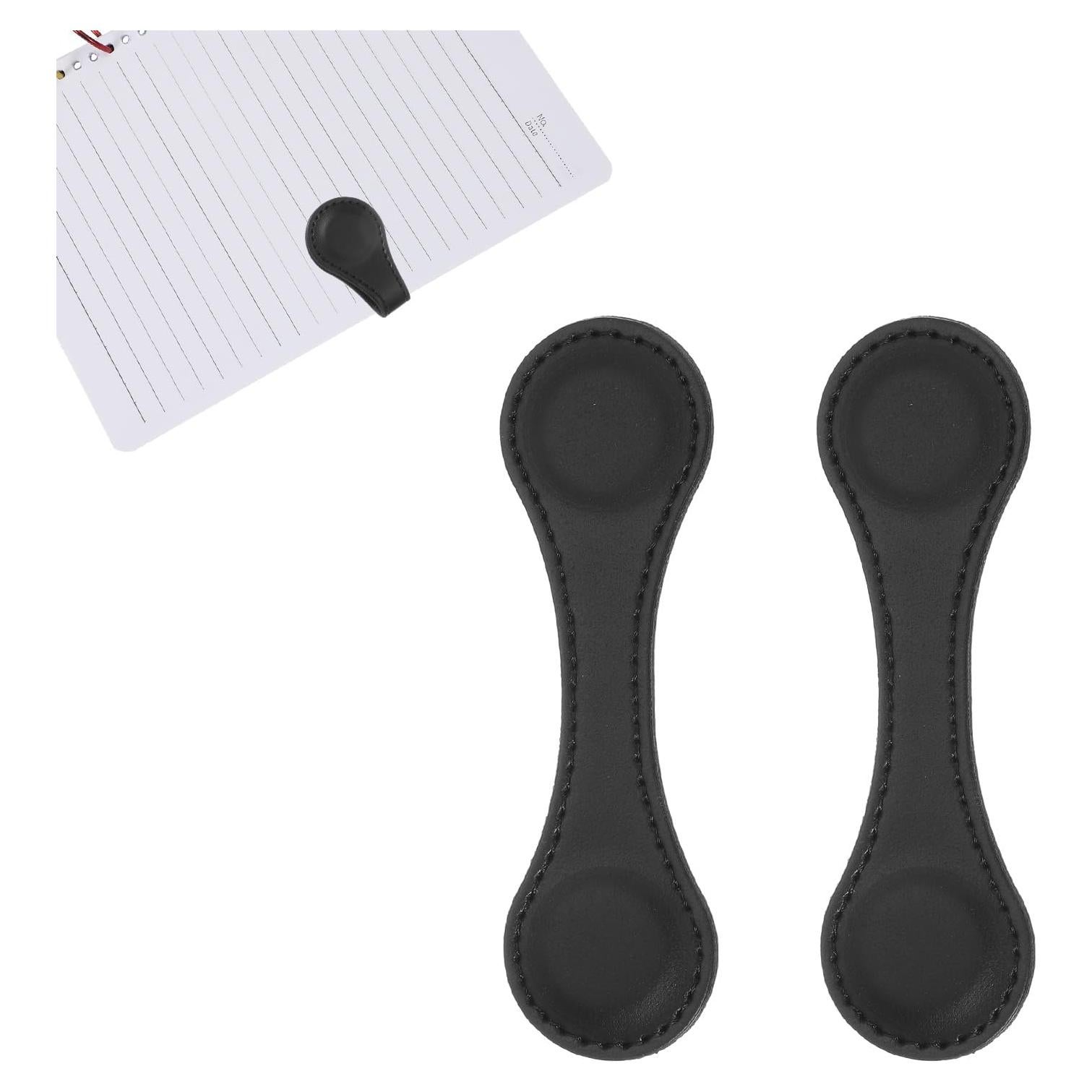 Marcadores Magnéticos de Cuero uxcell - 2 Piezas, Negro