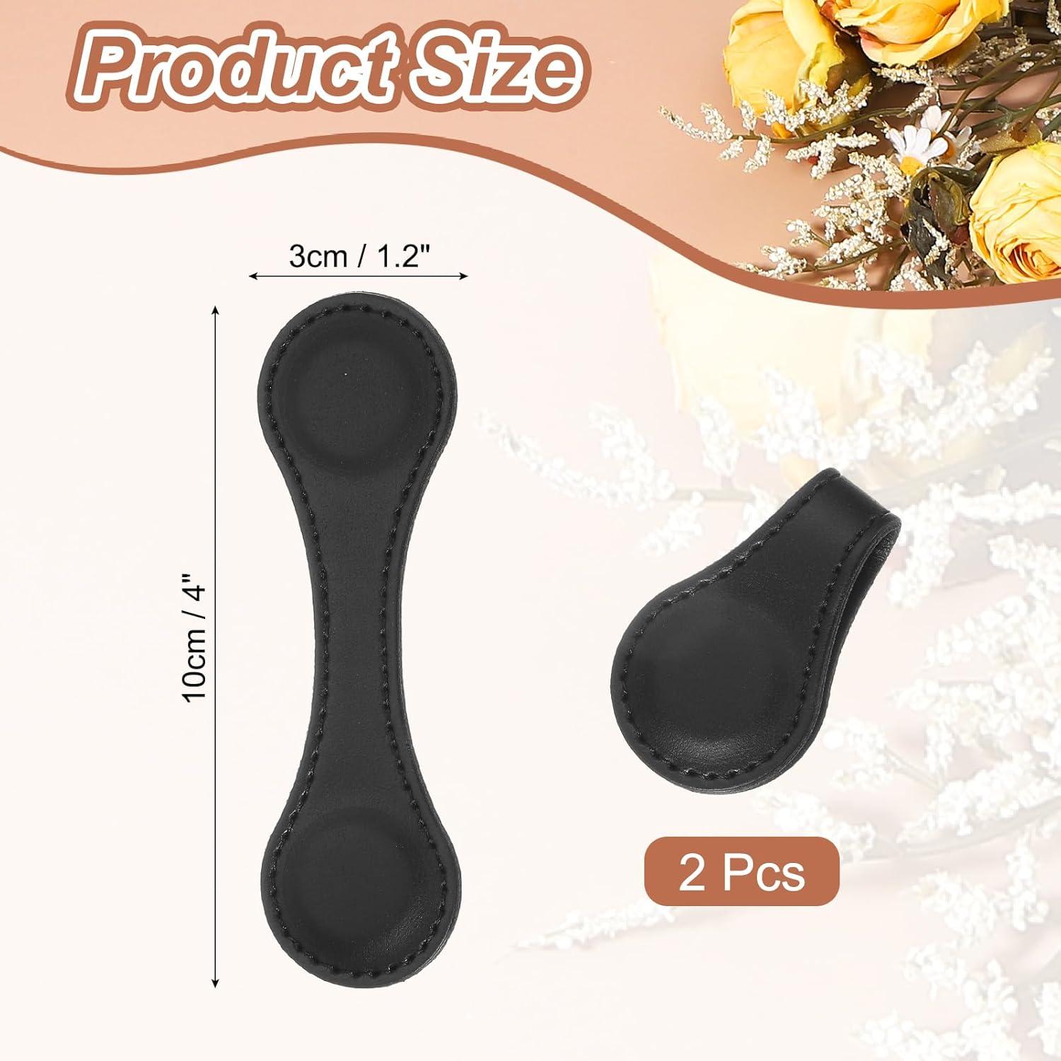 Marcadores Magnéticos de Cuero uxcell - 2 Piezas, Negro