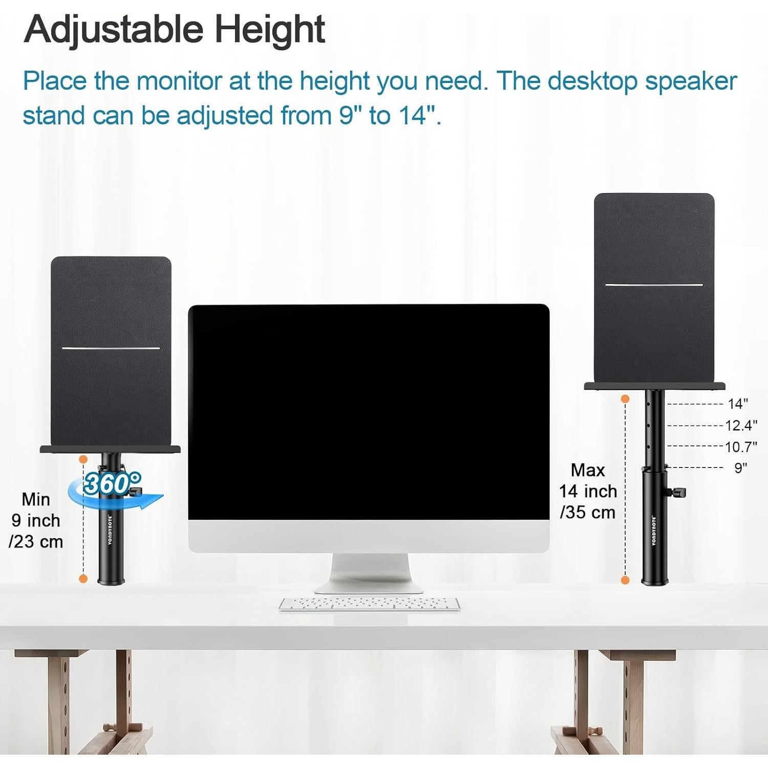 Juego de 2 Soportes de Monitor Vondynote con Abrazadera y Almohadillas
