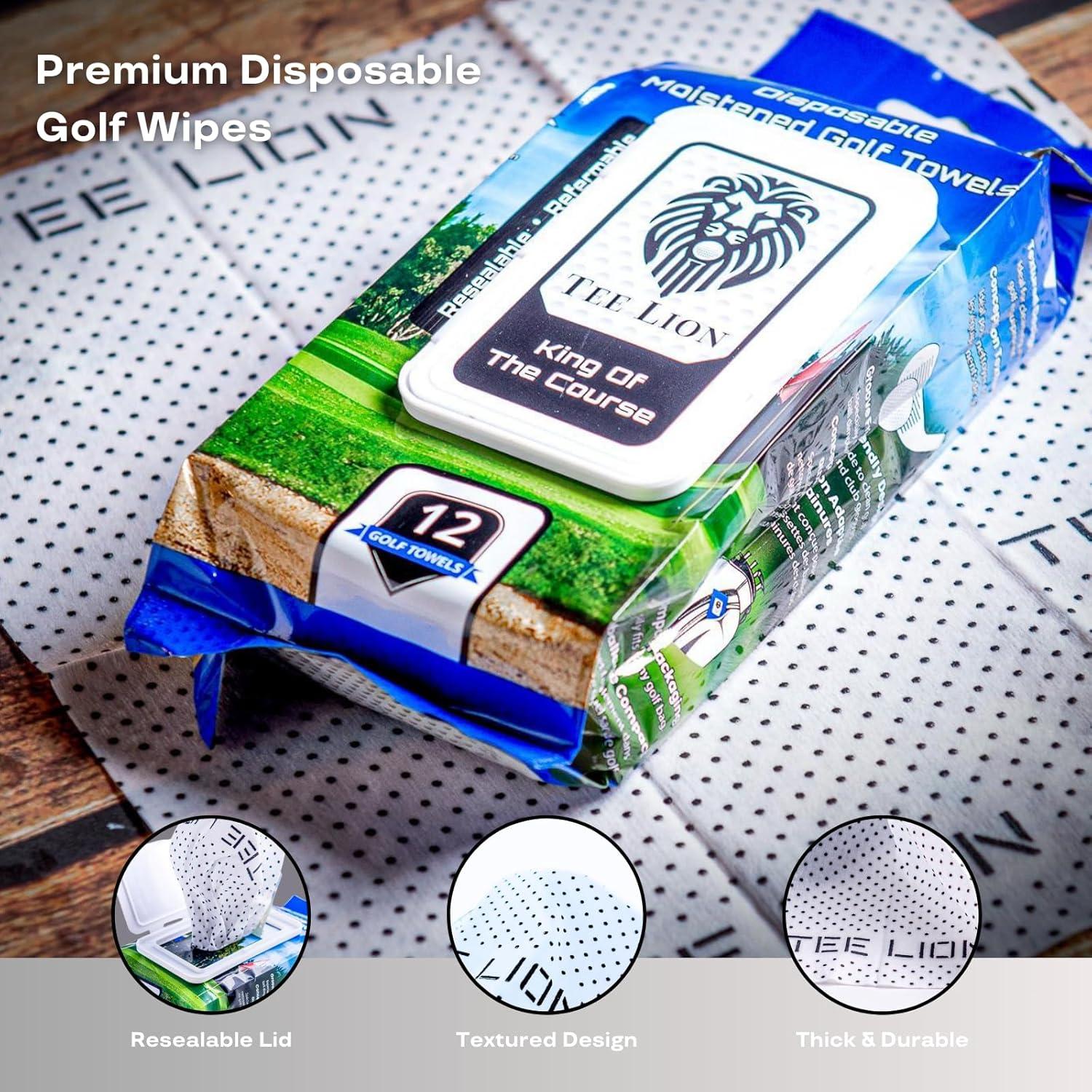 Toalla de Golf Desechable TEE LION - Microfibra Gruesa 12 Unidades