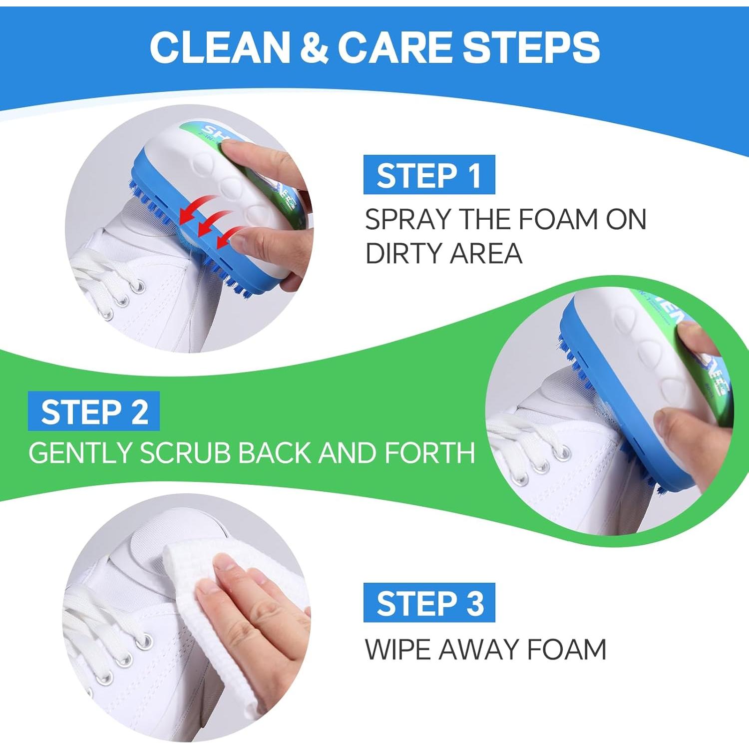 Kit Limpiador de Zapatos SHENMENG 80 mL Espuma Sin Agua