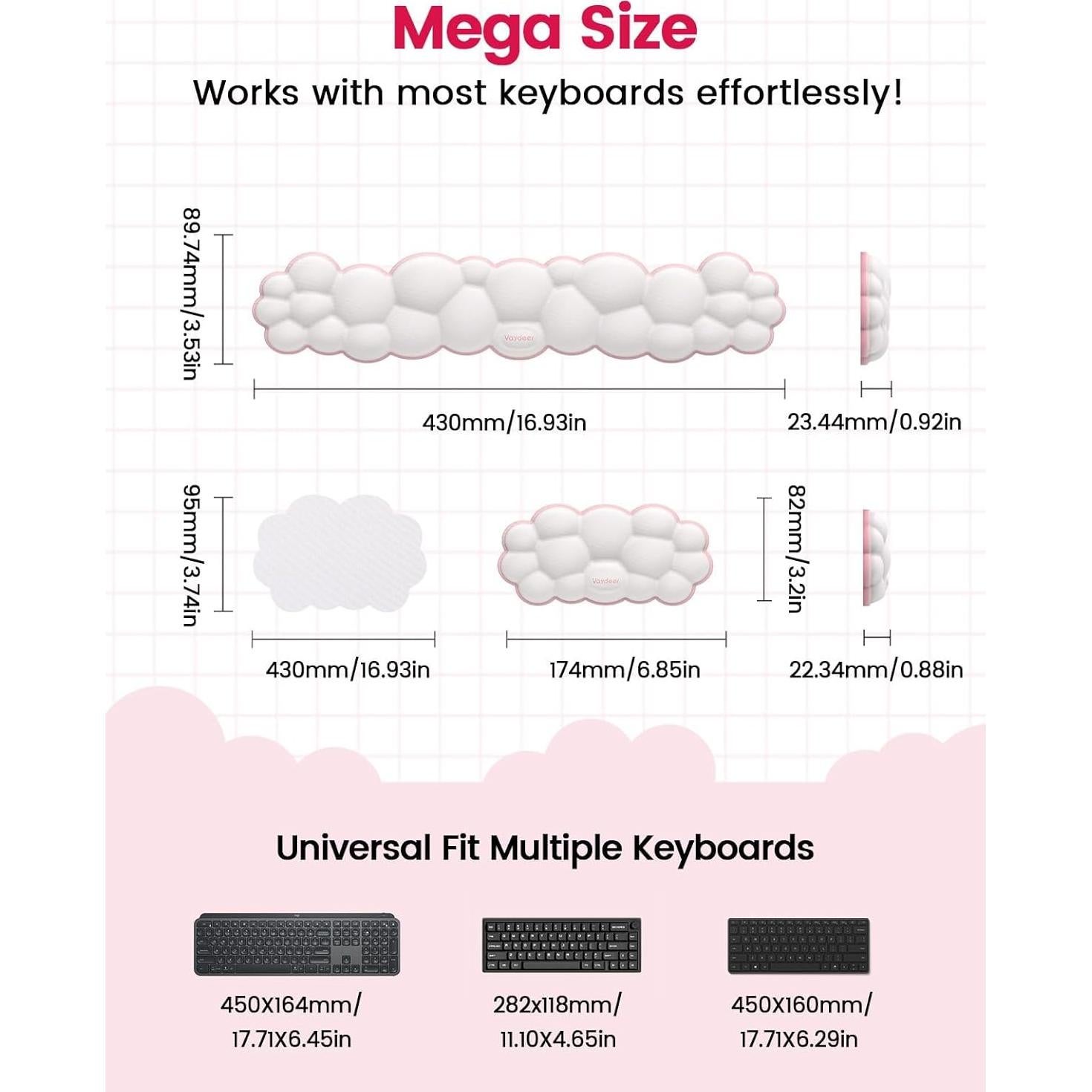 Conjunto Reposamuñecas Vaydeer Ergonómico 3 en 1 - Espuma Memoria