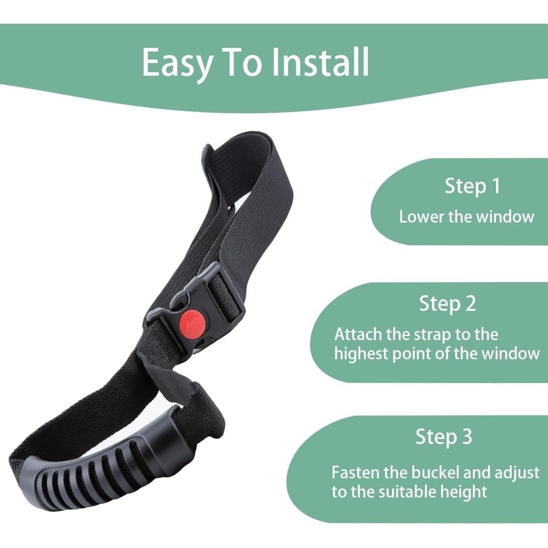 Asistente de Agarre KAKKOII para Manija de Auto - 2 Correas Ajustables