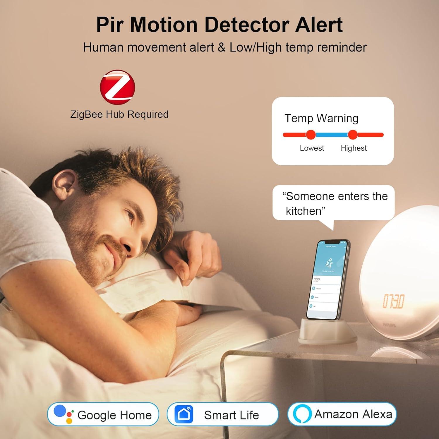 Sensor de Movimiento Zigbee eMylo ZP01 Blanco, 6m, Compatible con Alexa