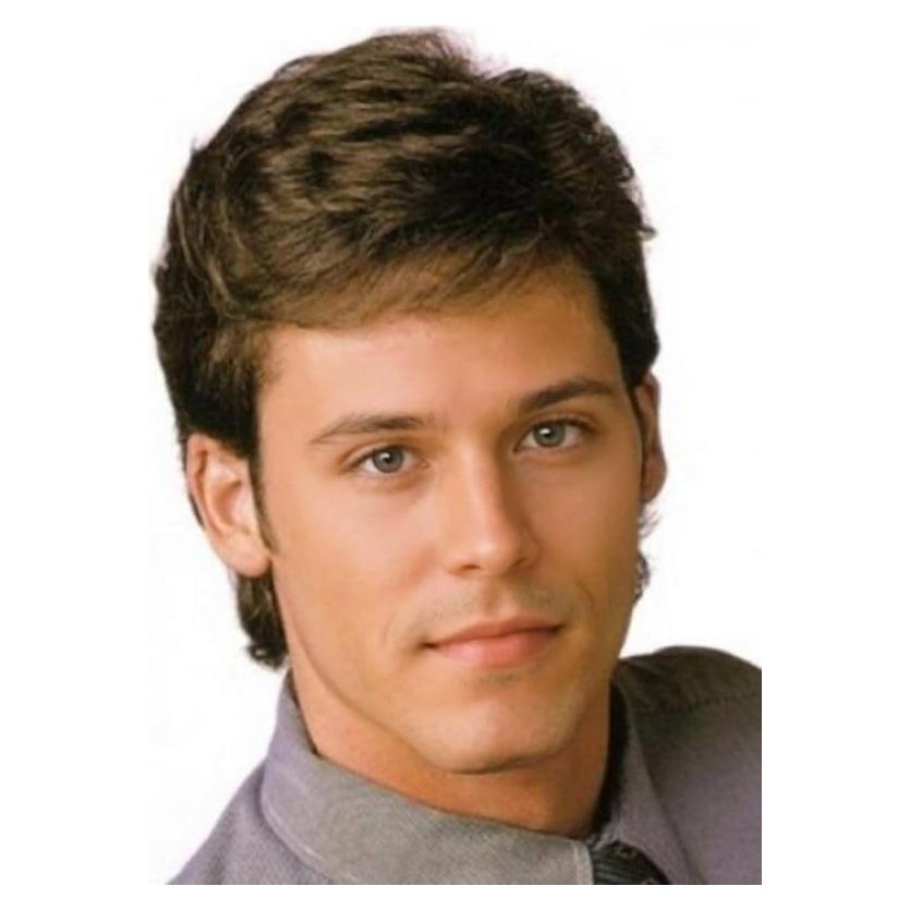 Peluca Corta Marrón DDHAIR Sintética Realista para Hombres