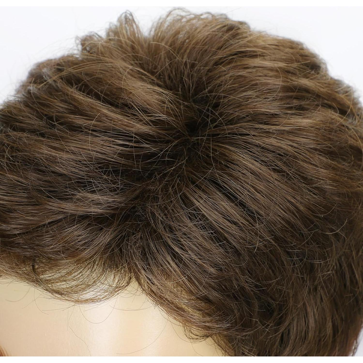 Peluca Corta Marrón DDHAIR Sintética Realista para Hombres