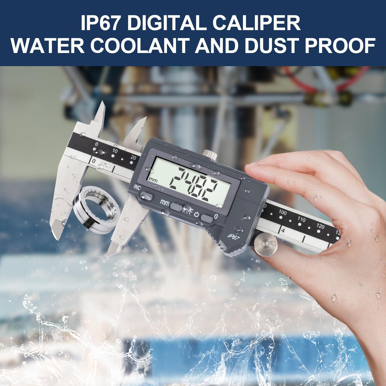 Calibrador Digital PEC Tools 150mm Acero Inoxidable IP67