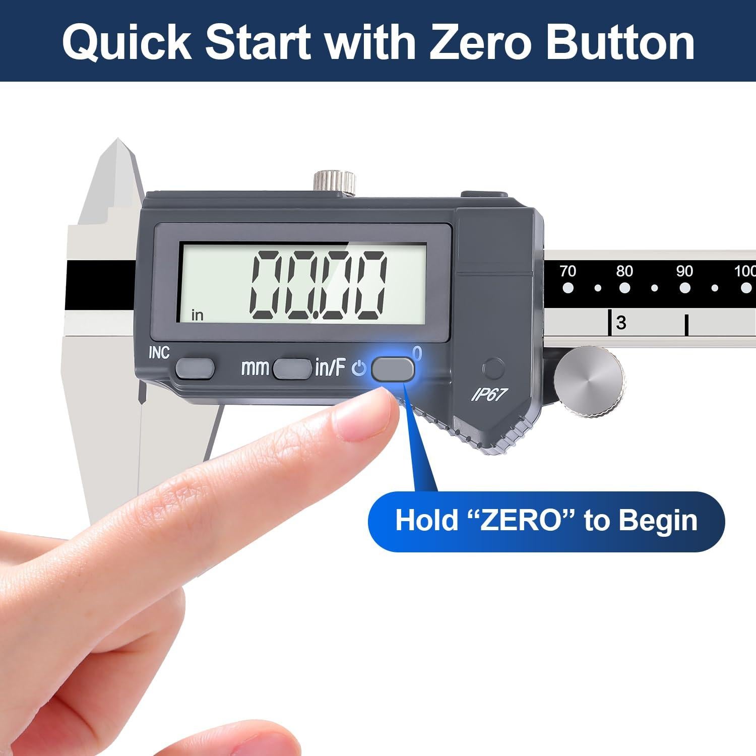 Calibrador Digital PEC Tools 150mm Acero Inoxidable IP67