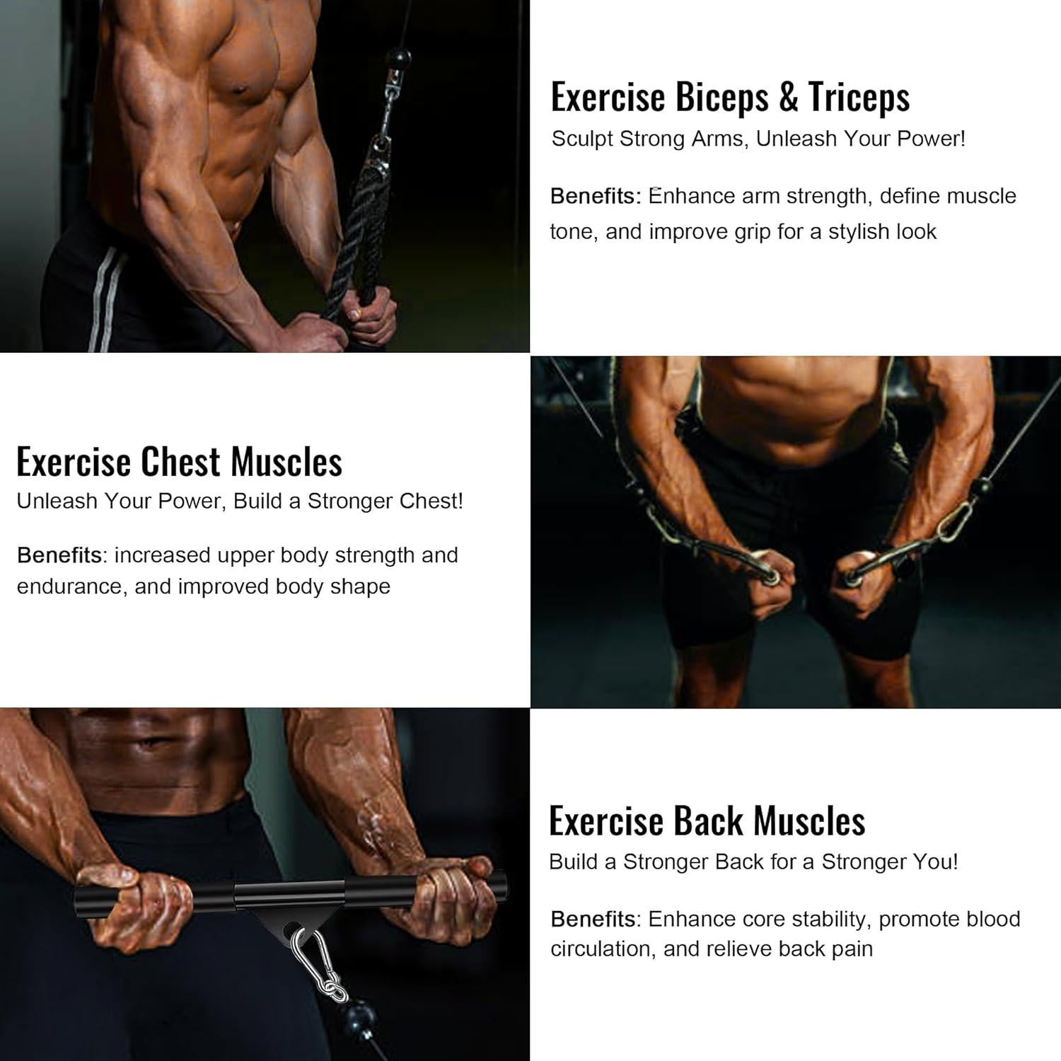 Sistema de Poleas de Cable ASIEIT 13PCS para Gimnasio en Casa