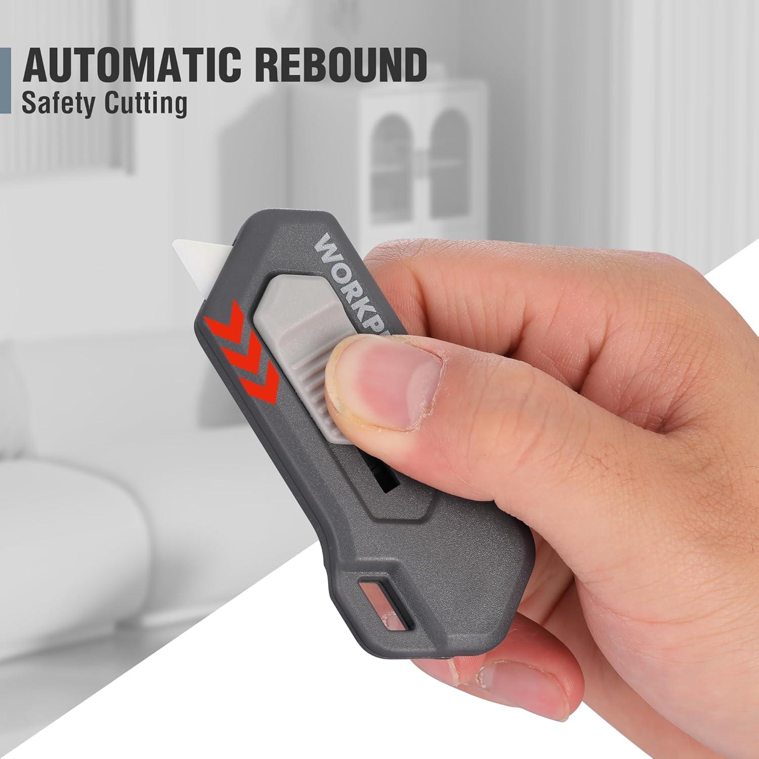 Cortador de Caja Cerámico WORKPRO Mini 7.6cm con Cuchillas Extra