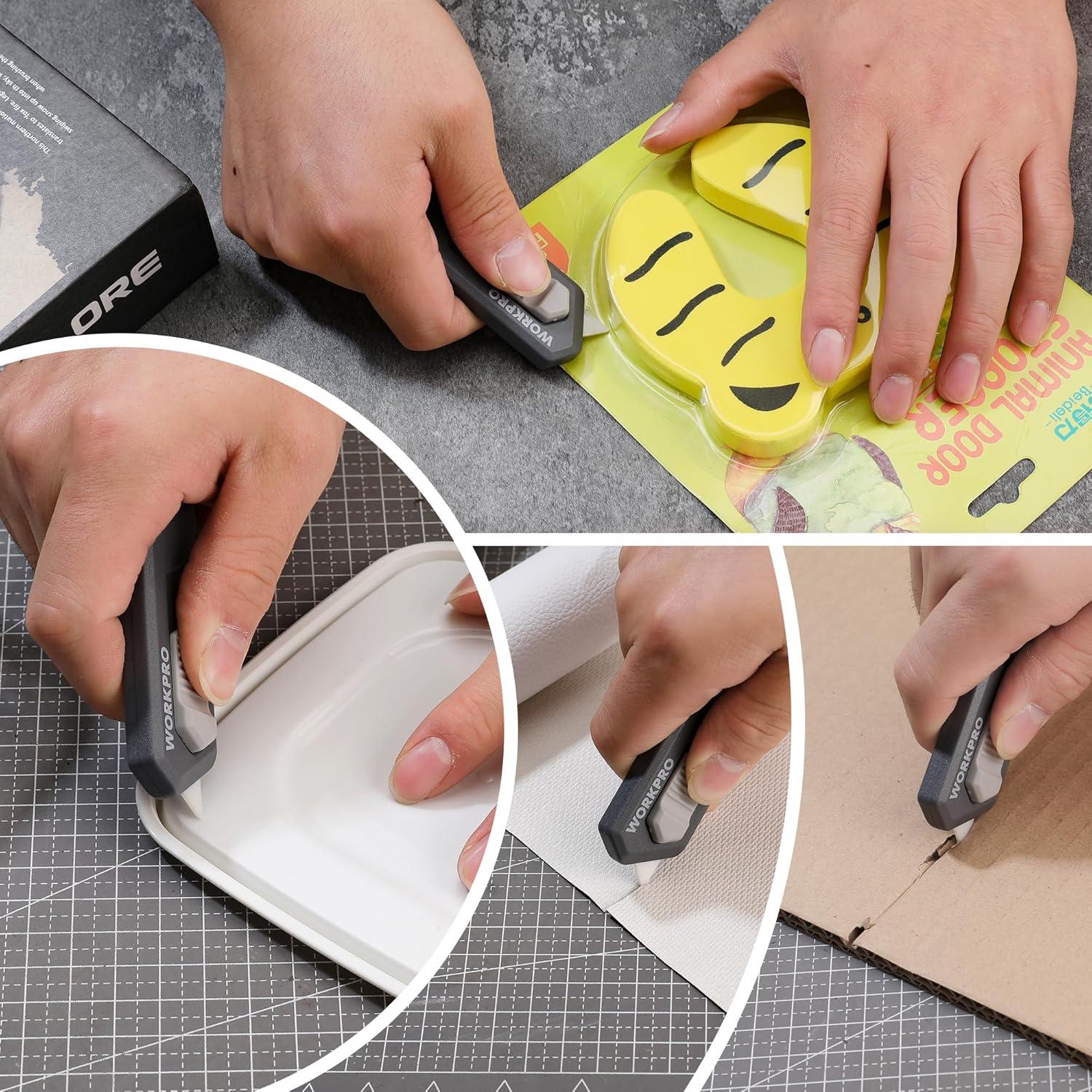 Cortador de Caja Cerámico WORKPRO Mini 7.6cm con Cuchillas Extra