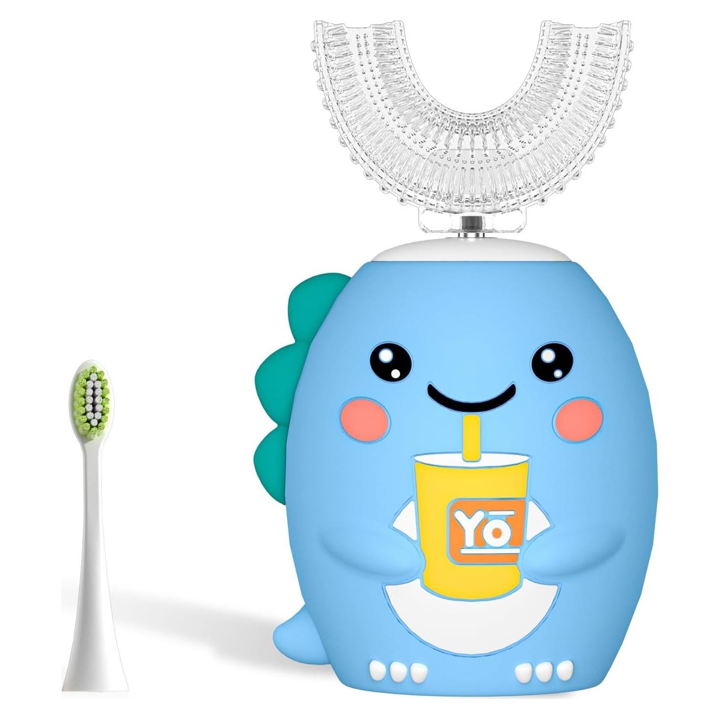Cepillo de dientes eléctrico infantil Yeklike, IPX7, 360° dinosaurio