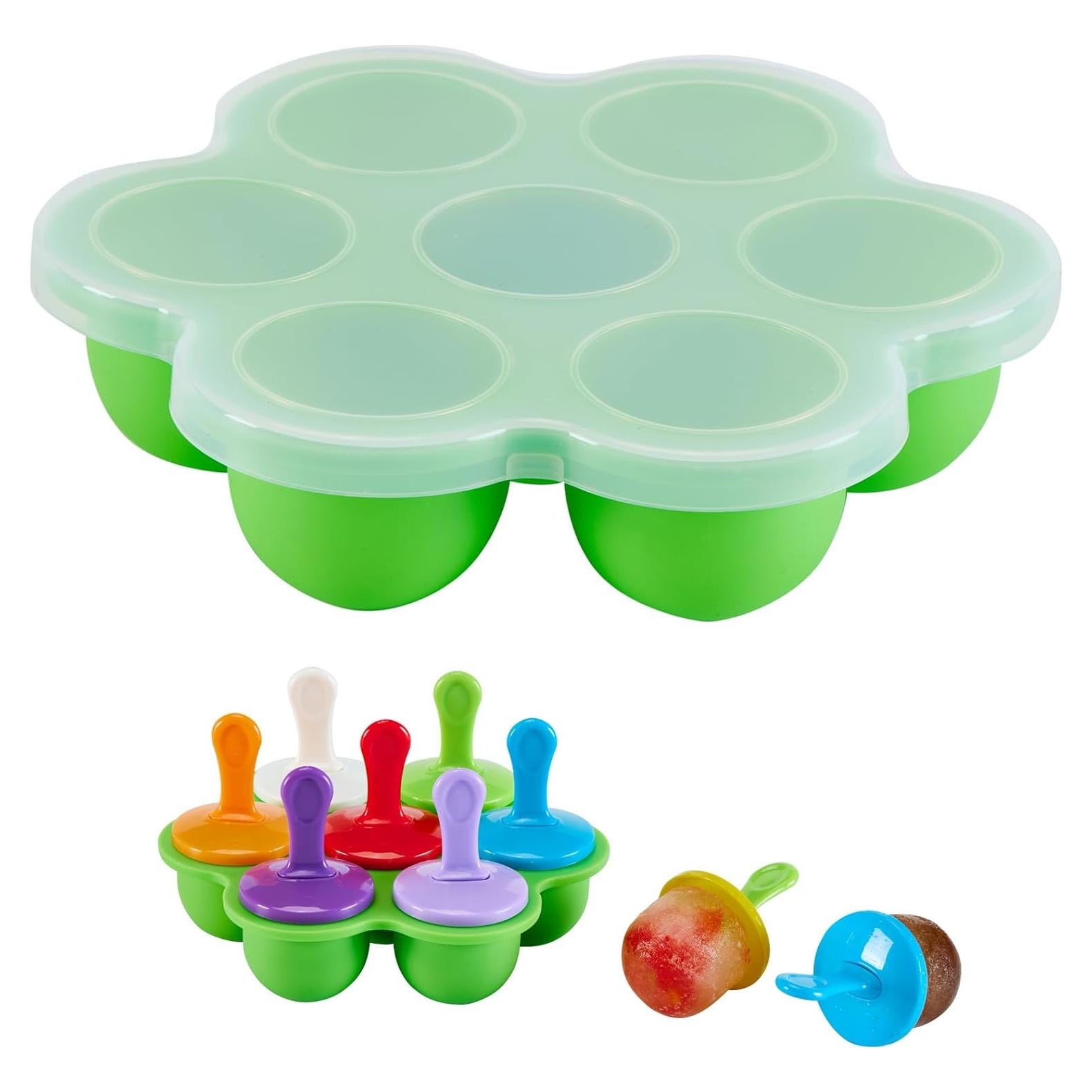 Moldes de Paletas de Silicona TEIBVG 7 Cavidades Verde