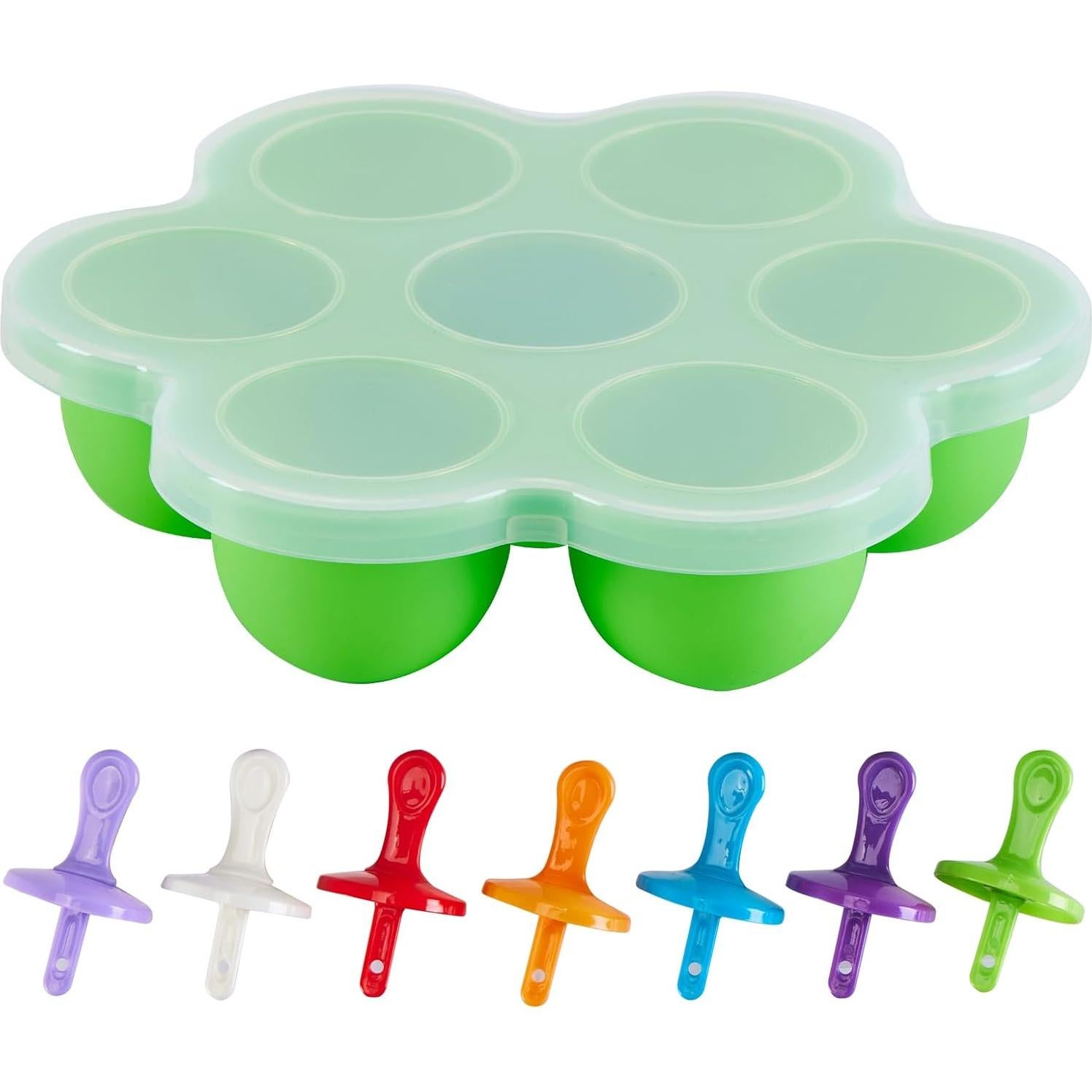 Moldes de Paletas de Silicona TEIBVG 7 Cavidades Verde