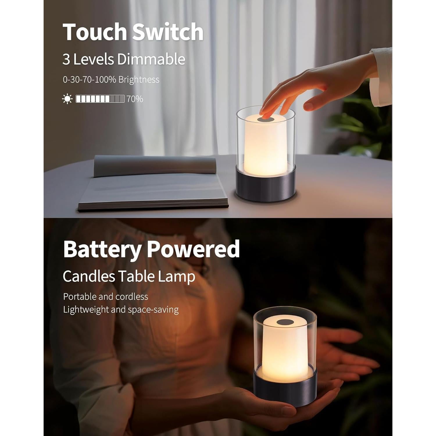 Lámpara de Mesa LED Inalámbrica NEWSEE 10.5cm 3 Brillos