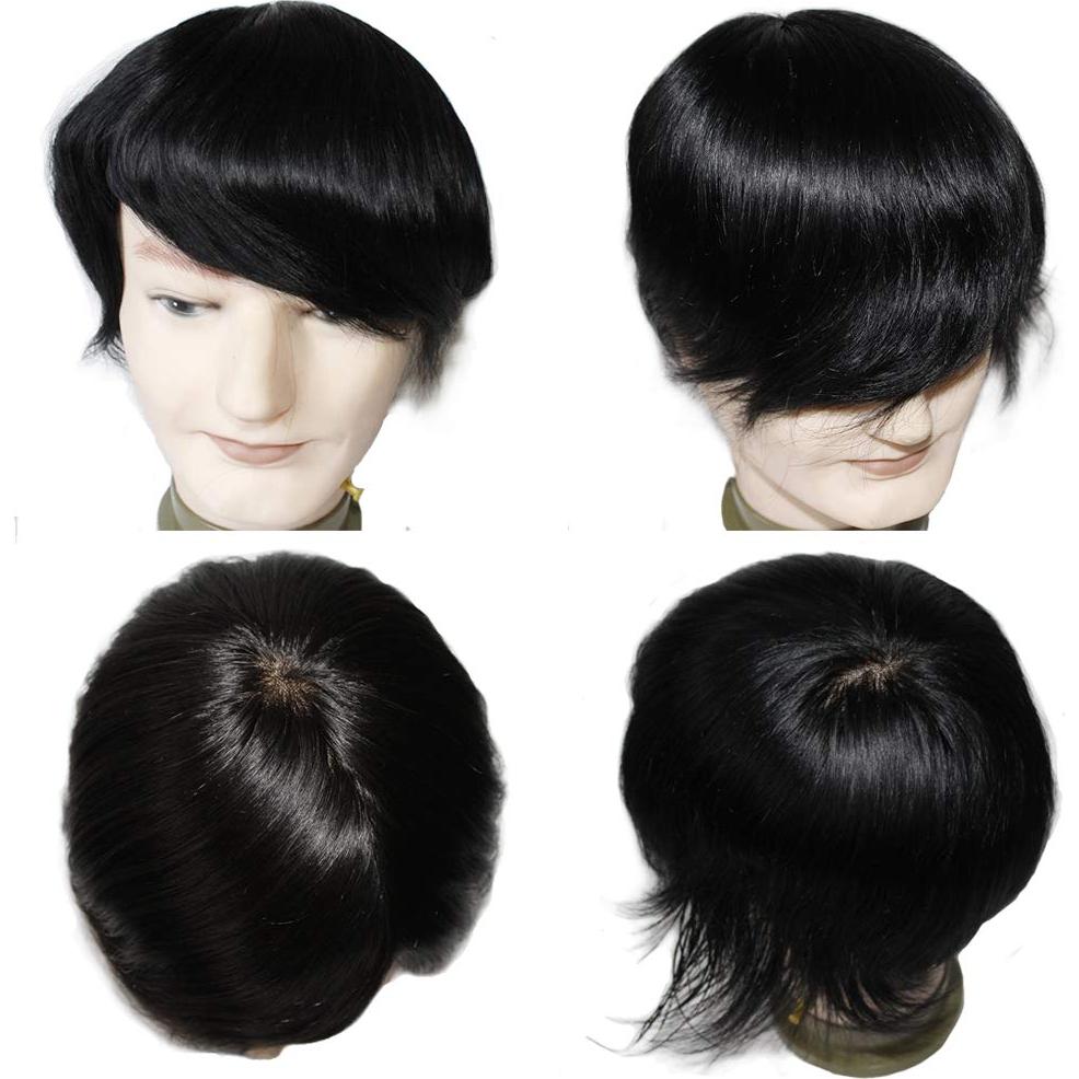 Toupee para hombres Rizhao 7x9 cm color negro azabache