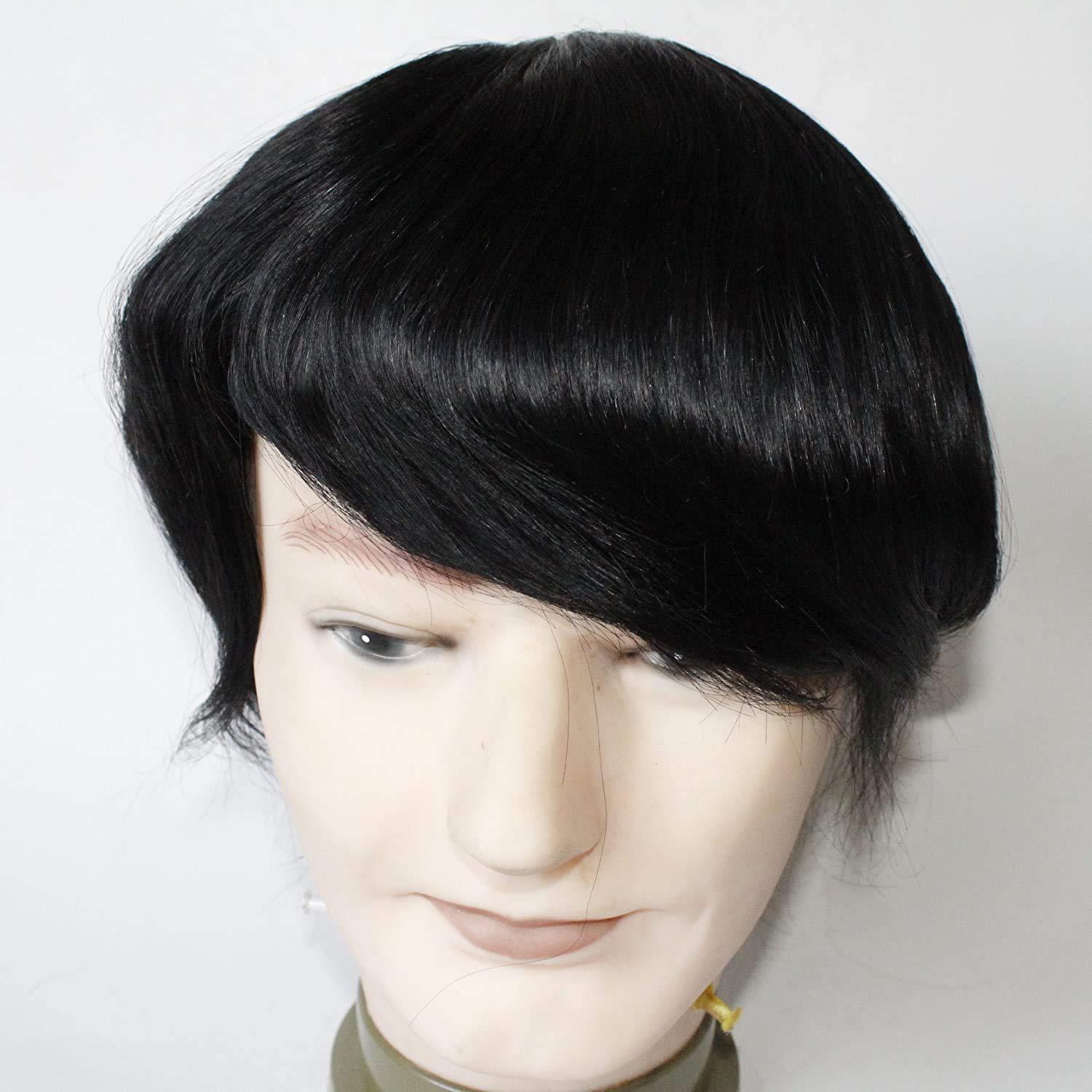 Toupee para hombres Rizhao 7x9 cm color negro azabache