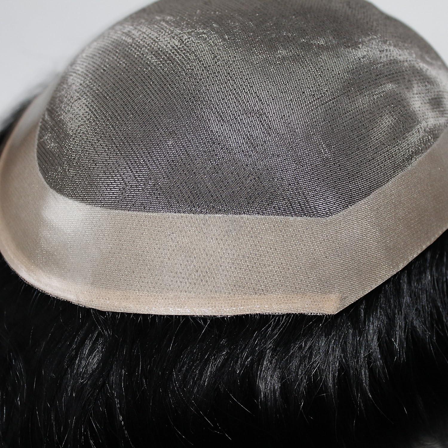 Toupee para hombres Rizhao 7x9 cm color negro azabache