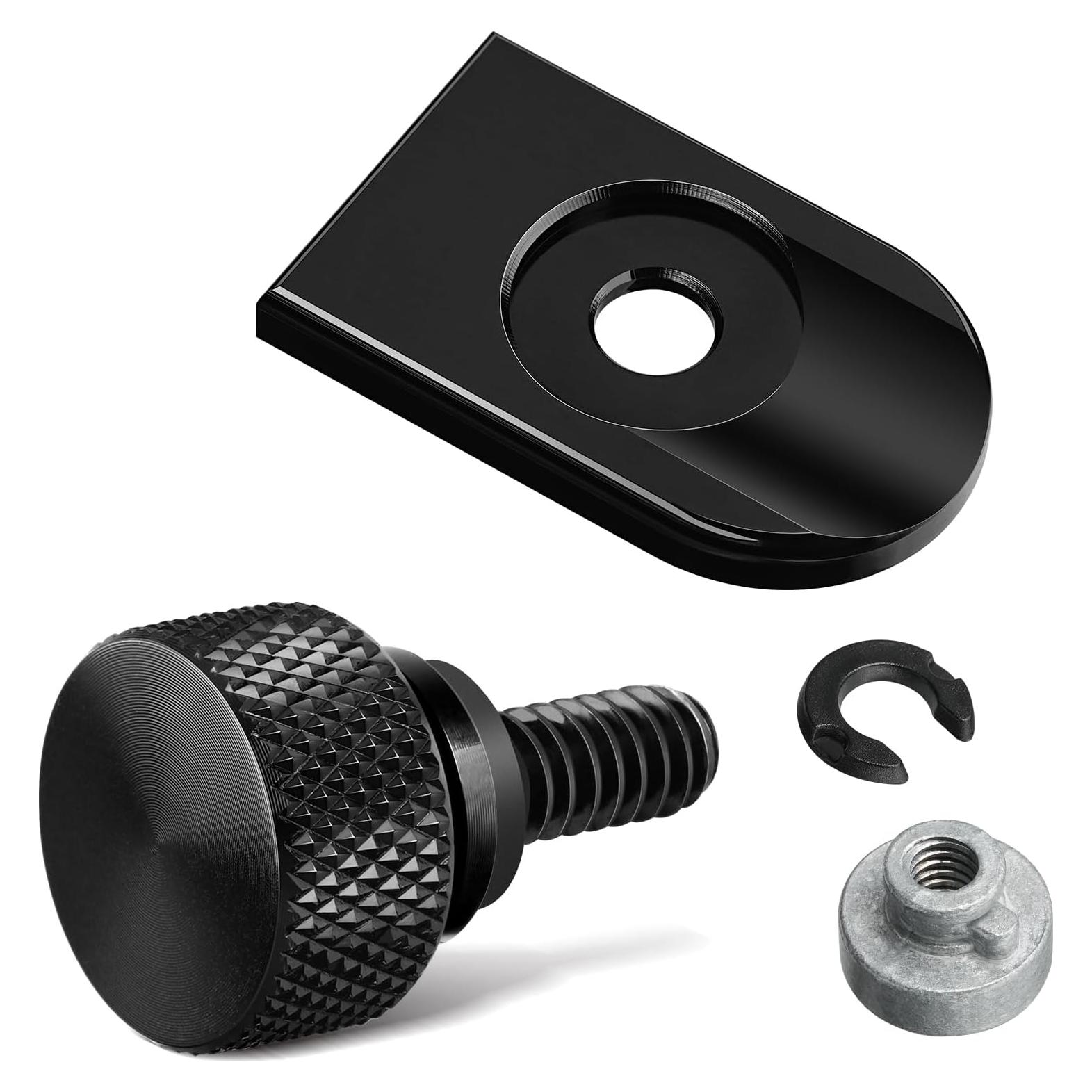 Cubierta de Tuerca de Tornillo de Asiento Trasero Amazicha Negro 1/4"-20 para Harley Davidson