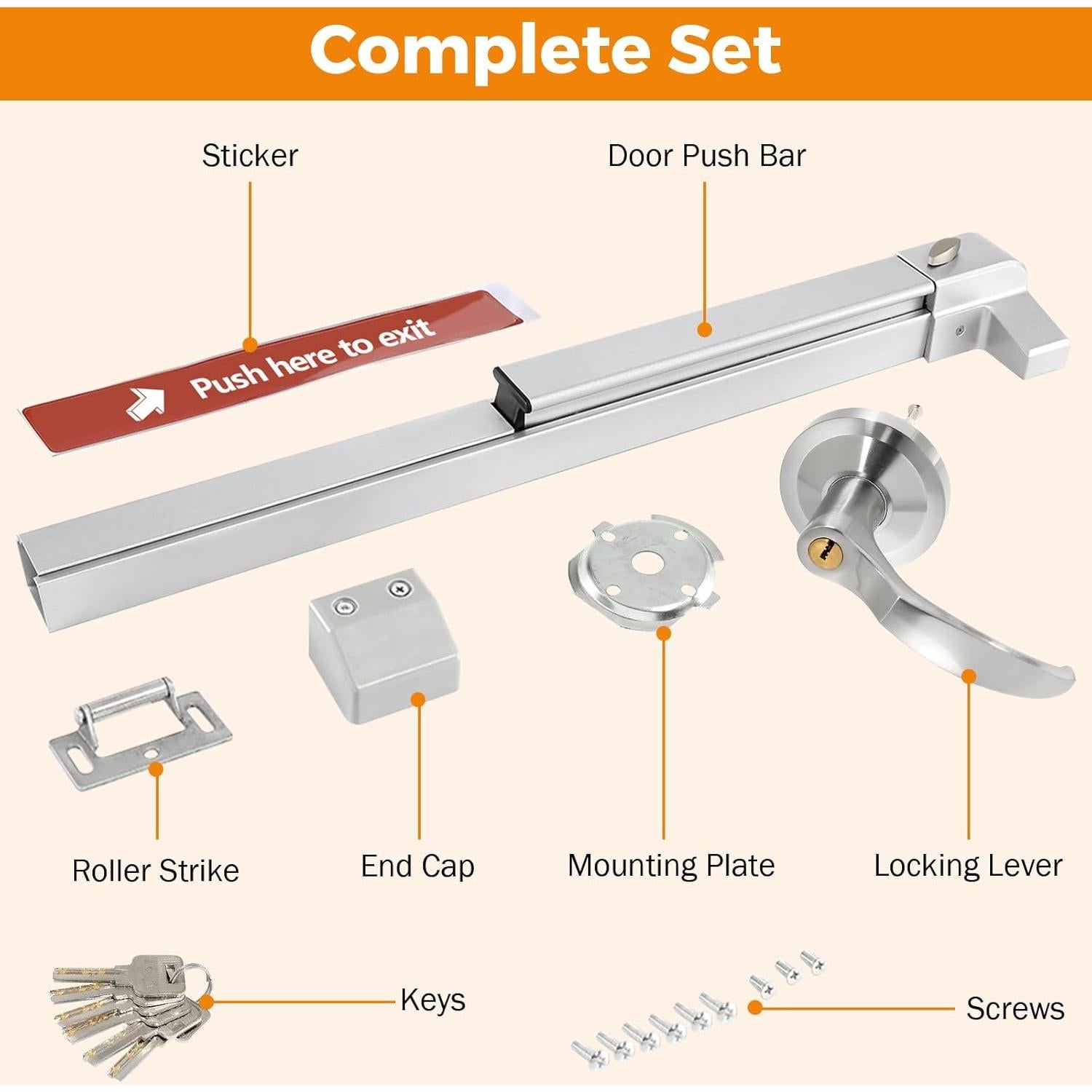 Dispositivo de Salida de Emergencia BEAMNOVA 70 cm con Cerradura