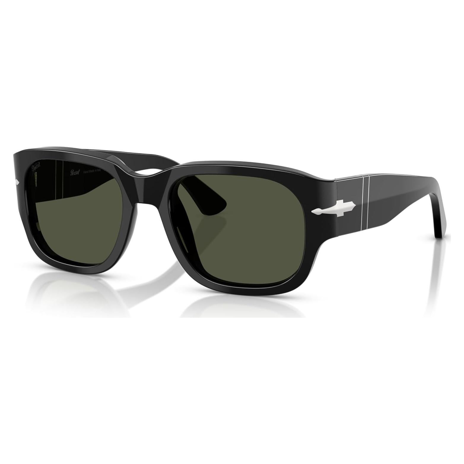 Gafas de sol Persol PO3380S cuadradas negras con lentes verdes
