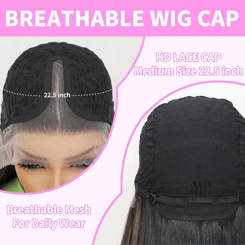 Peluca Sintética KPROYU 30 Pulgadas Marrón Destacado