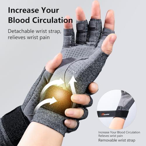 Guantes de Artritis SueStar con Soporte para Muñeca y Agarre Antideslizante