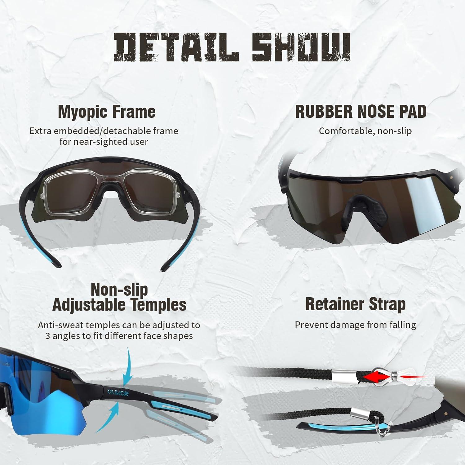 Gafas de Ciclismo Polarizadas OUWOR K159 UV400 Multi-Deporte