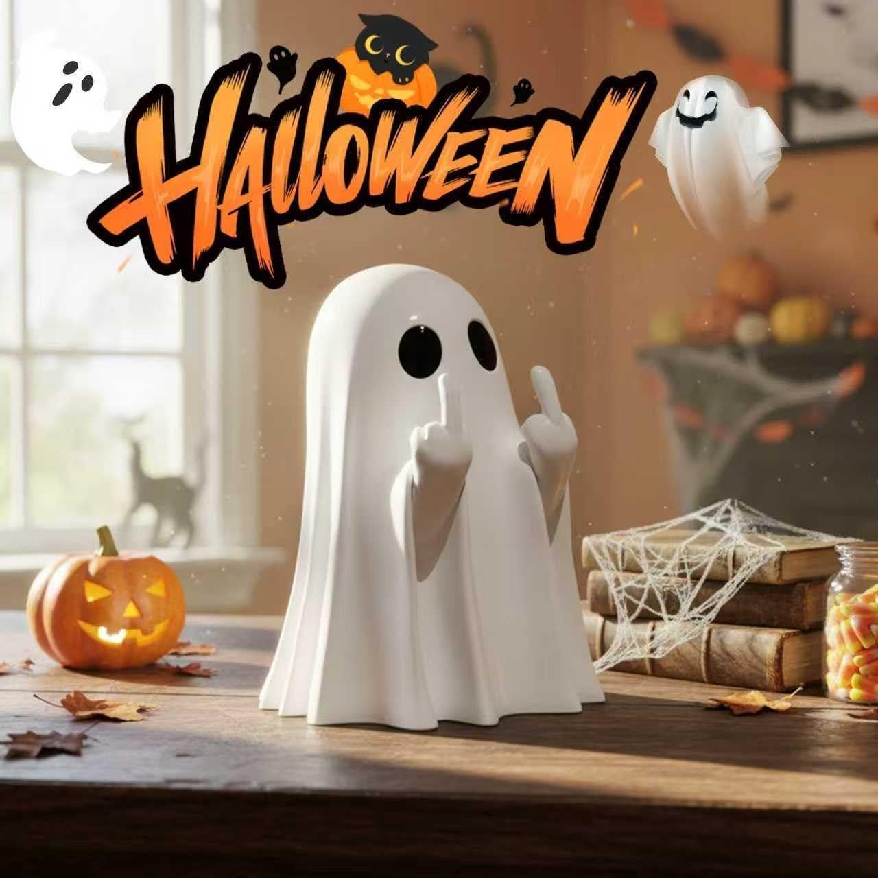 Estatua de Fantasma de Halloween Resina Decoración Linda 15 cm