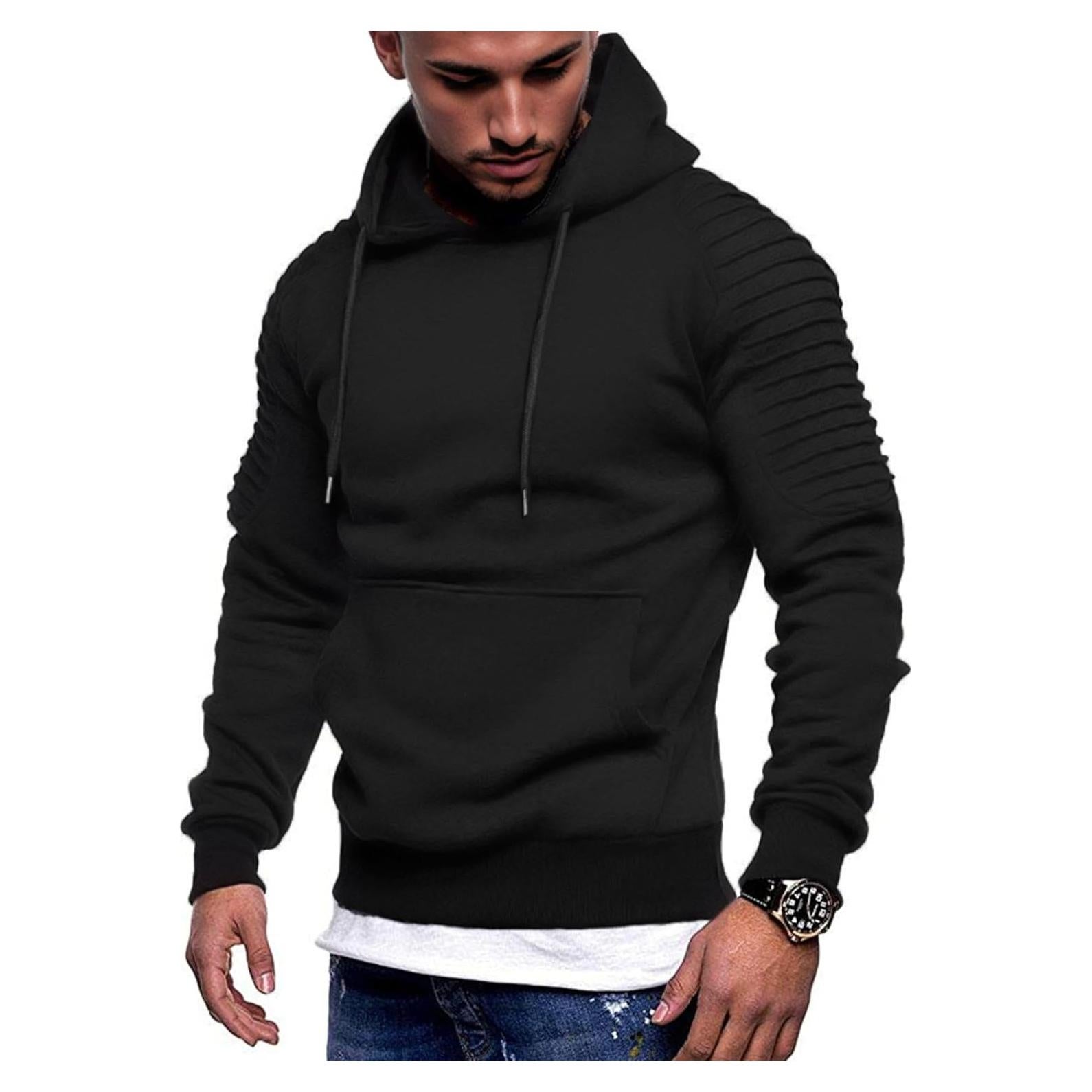 Sudadera con Capucha COOFANDY para Hombre - Casual, Negra, Mediana
